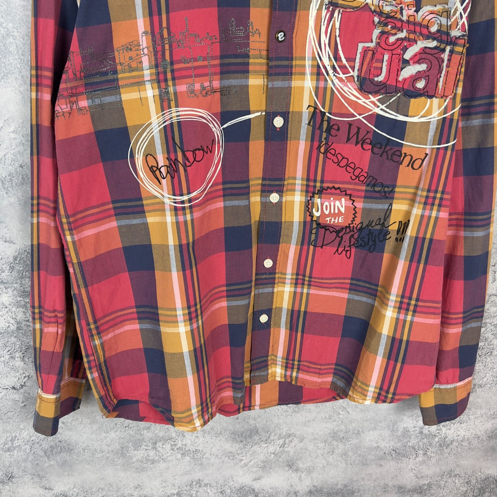 Desigual Desigual Shirt Men's Size M Multicolor Long Sleeve` Size US M / EU 48-50 / 2 - 3 Thumbnail