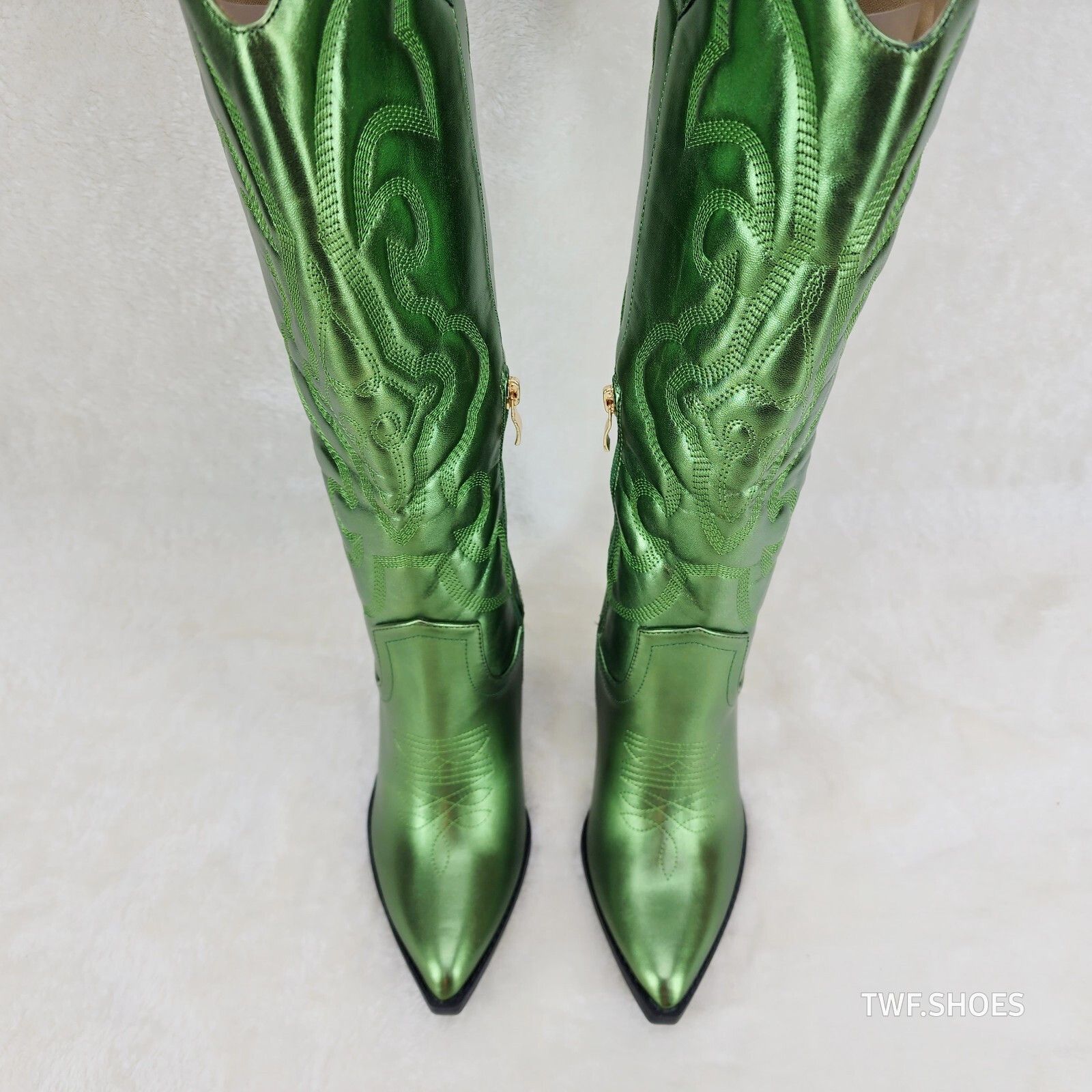 Other Electric Cowboy Brush Metallic Matte Western Knee High Cowgi Size US 7 / IT 37 - 4 Thumbnail