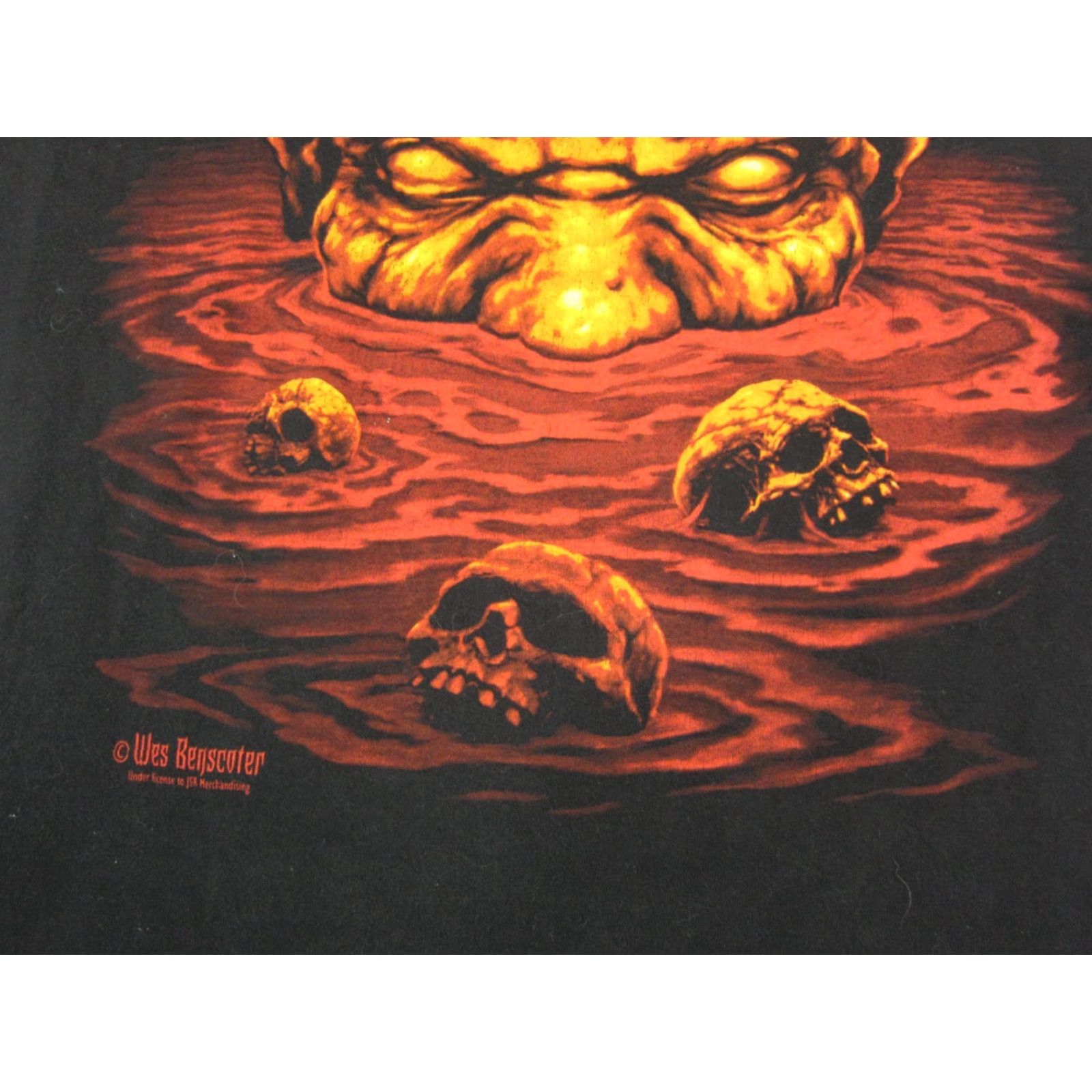 Vintage VINTAGE Cygnus Devil Skulls Shirt Adult L Black Crew Neck Short Sleeve T-Shirt Men Wes Benscoter 90s Skull Theme Size US L / EU 52-54 / 3 - 4 Thumbnail