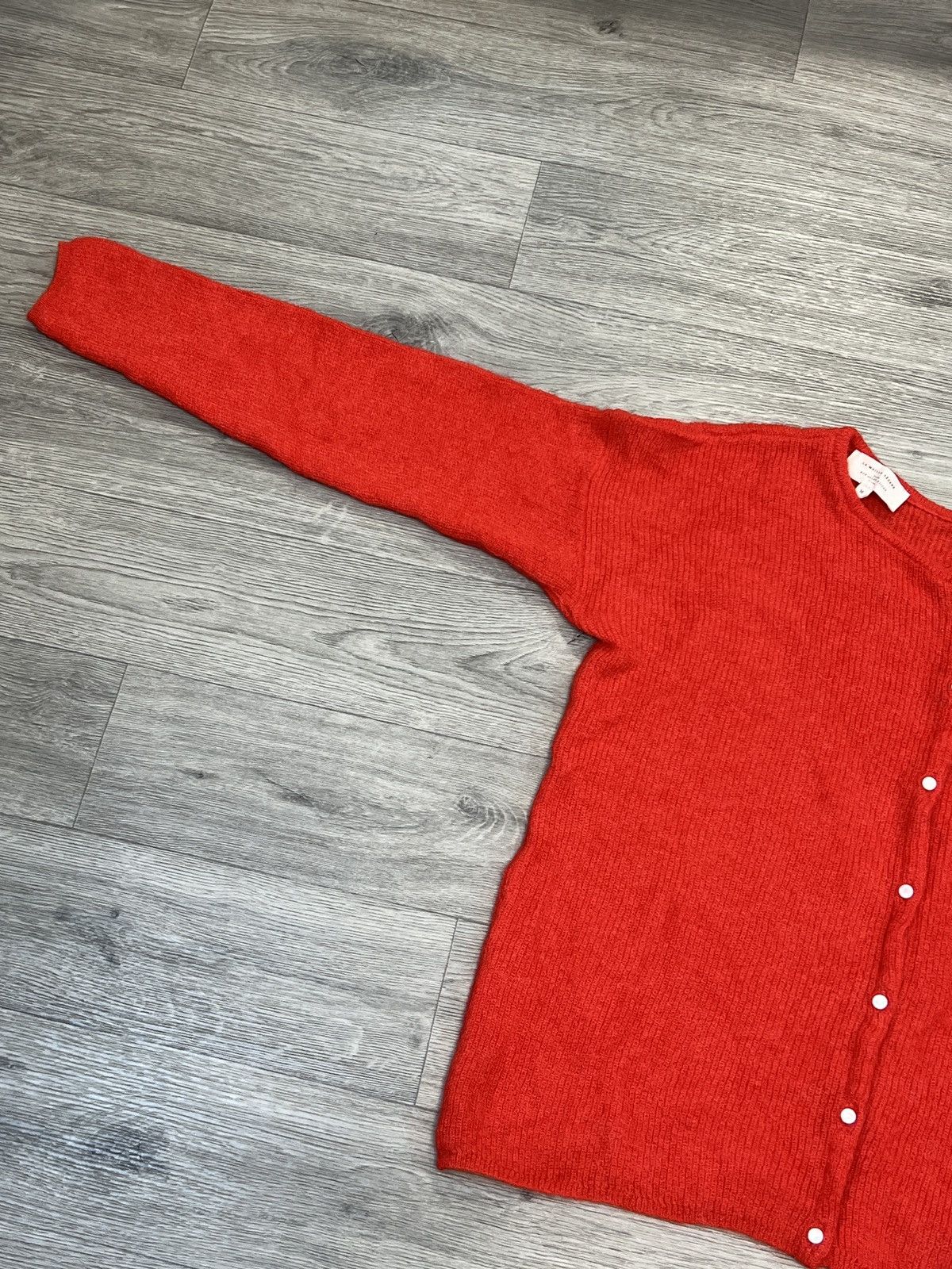 Sezane Women's Sezane Red Mohair-alpaca Rib-knit Cardigan Size M / US 6-8 / IT 42-44 - 6 Thumbnail