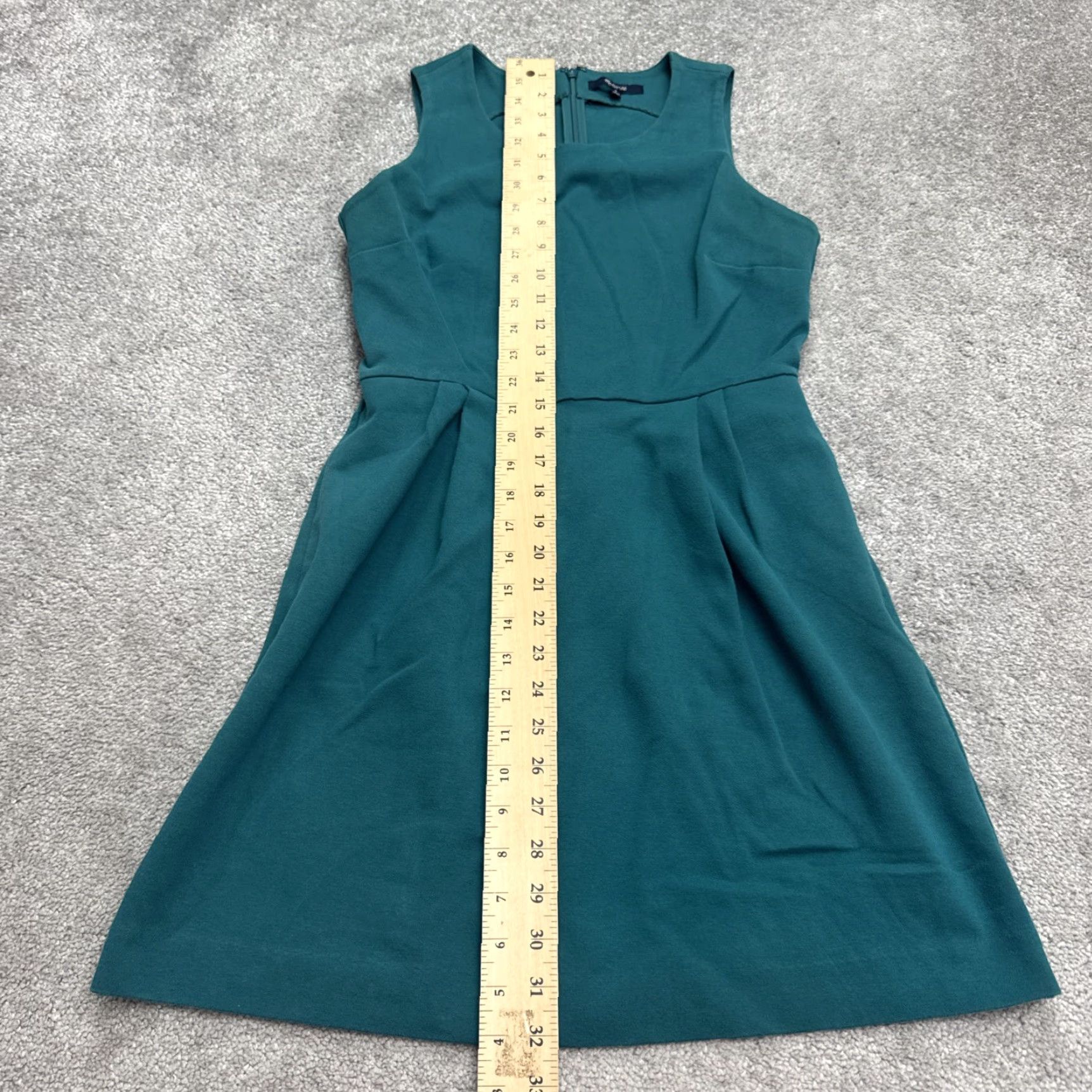 Madewell VINTAGE Madewell Womens A-Line Dress Casual Workwear Summer Small Green Sleeveless Pleated Size S / US 4 / IT 40 - 7 Thumbnail