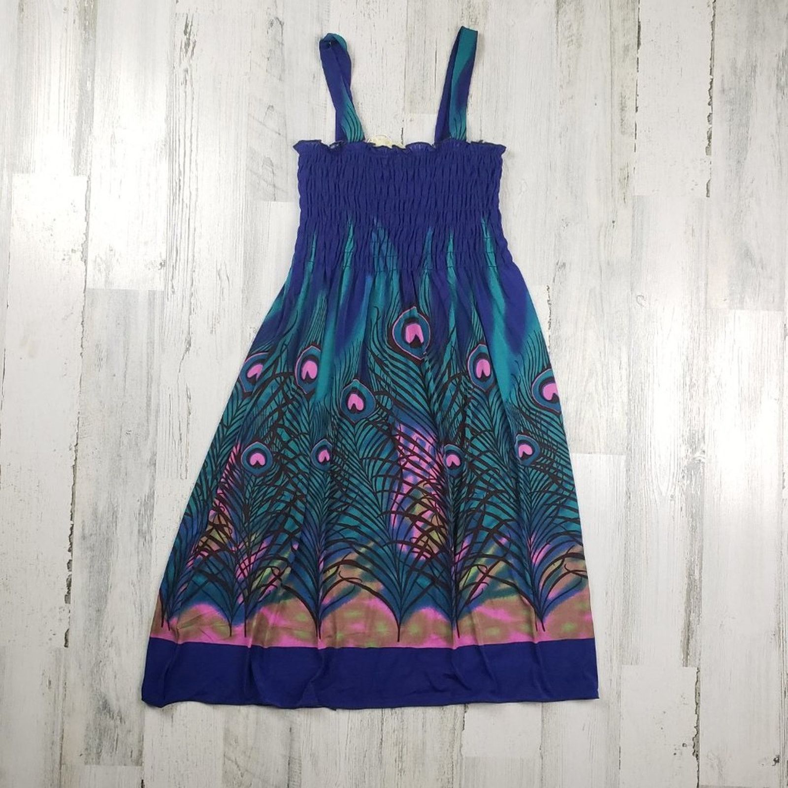 Other NWT Ace Fashioned Smocked Peacock Feather Summer Dress Small Size S / US 4 / IT 40 - 8 Thumbnail