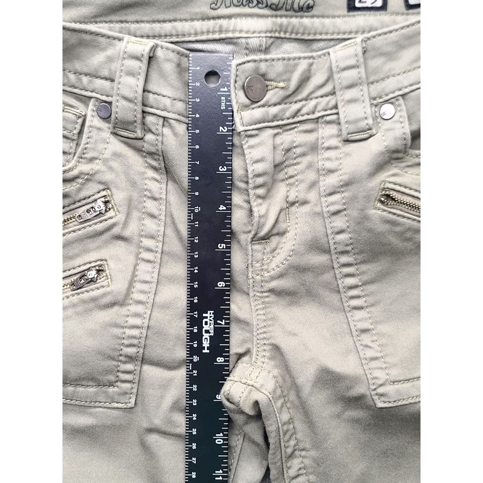 Miss Me Miss Me Pants Womens 29x29 Skinny Fit Mid Rise Cargo Sage Green Twill Pants Women 29 Green Cargo Skinny Twill Rise Mid 29in Inseam Slim Button Zip Size 29" - 4 Thumbnail