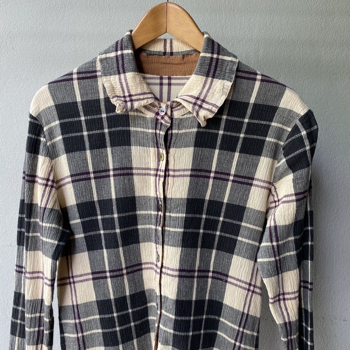 Tsumori Chisato Tsumori Chisato Multi-Color Stretch Check Pleated Shirt Size US S / EU 44-46 / 1 - 13 Thumbnail