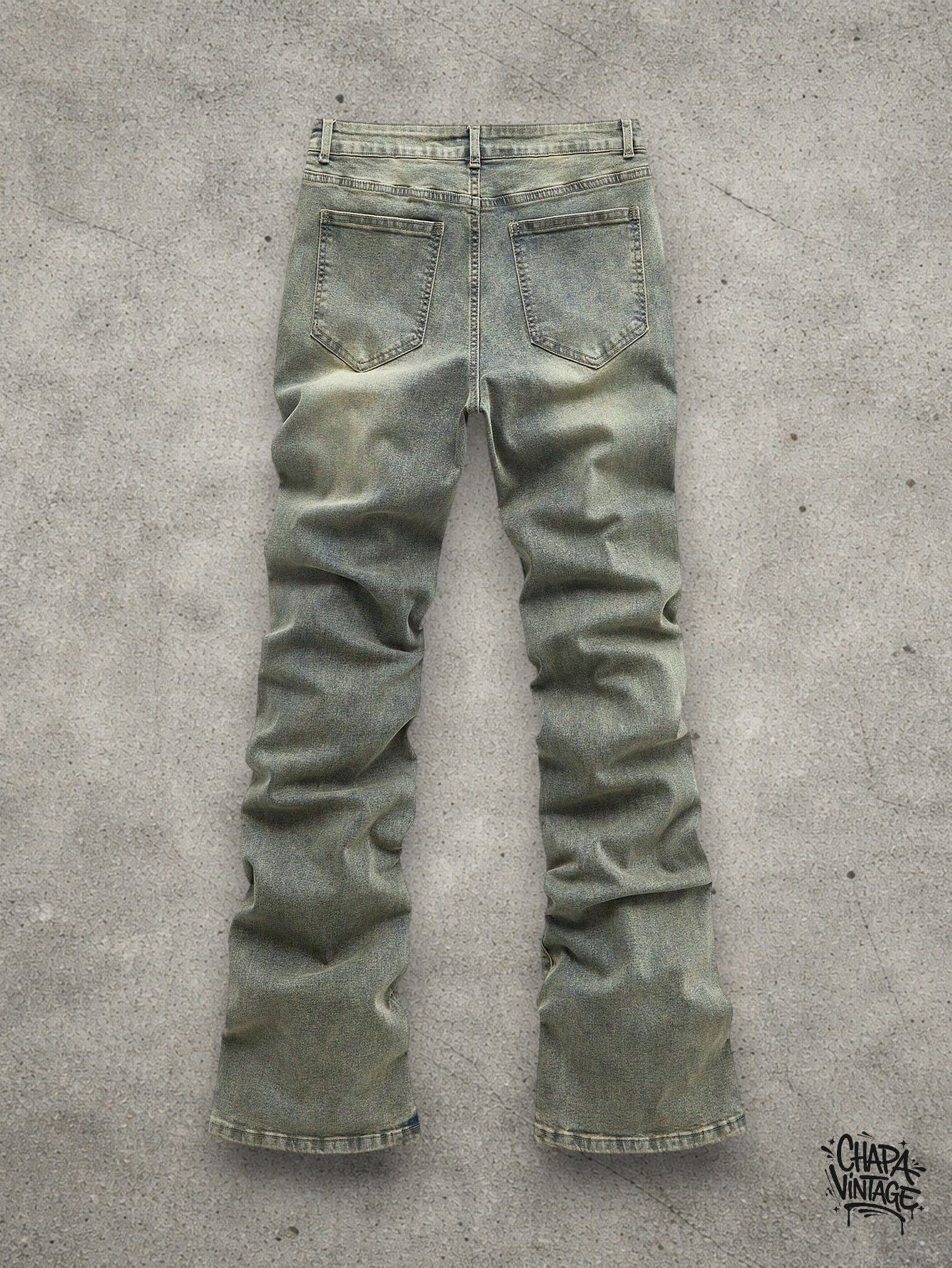 Japanese Brand Slim stacked washed jeans Size US 32 / EU 48 - 2 Thumbnail