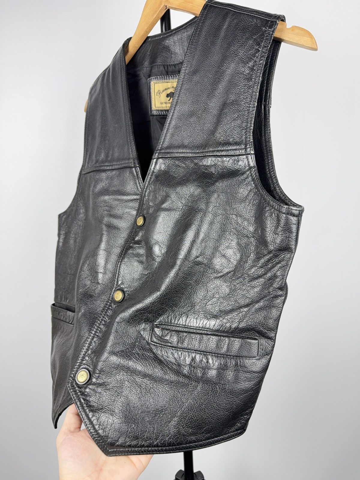 Leather Vintage 90s Retro Leather Moto Biker Rock Opium Vest Size S Size US S / EU 44-46 / 1 - 5 Thumbnail