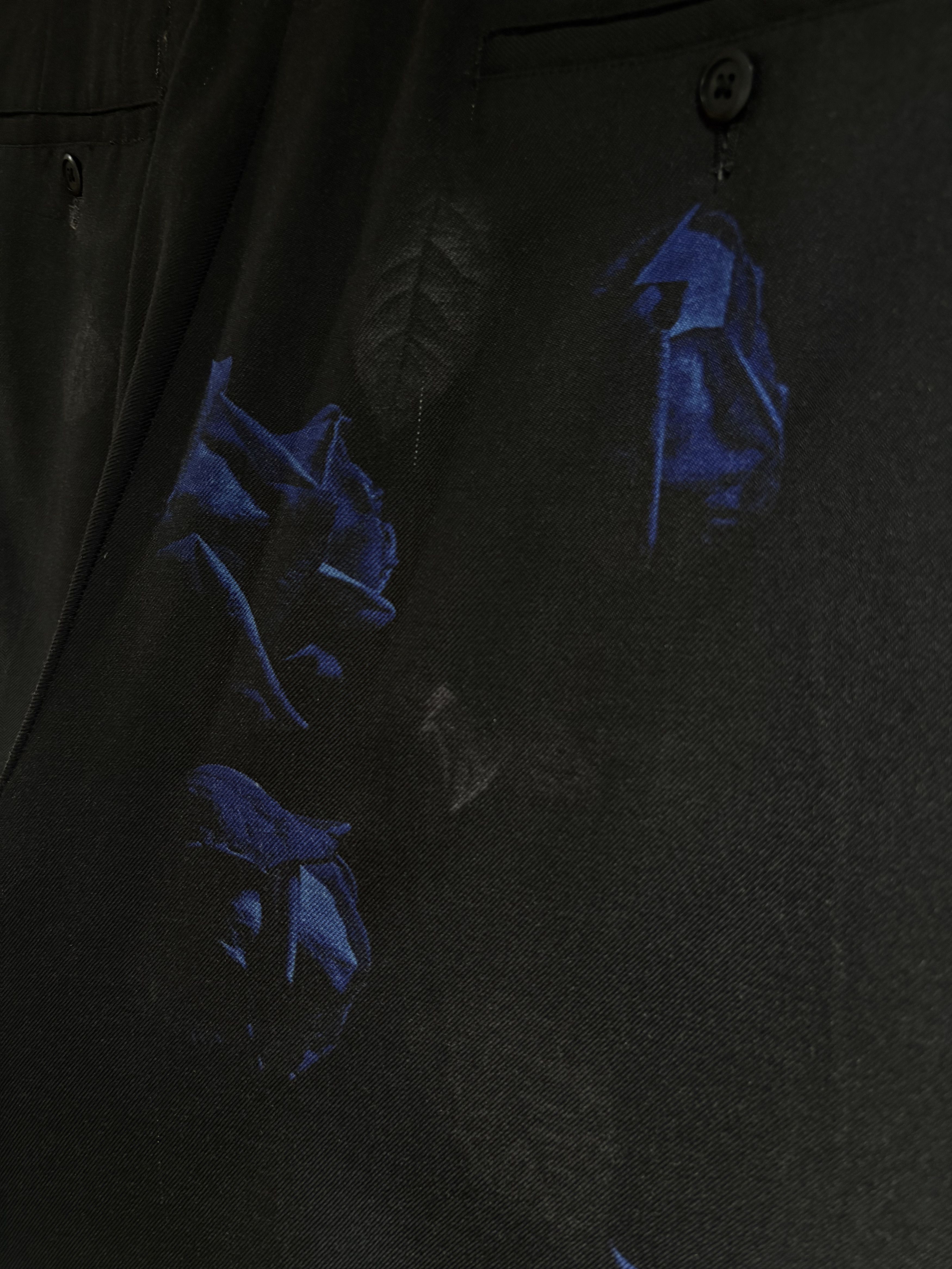 Lad Musician 18AW "Blue Rose" Inkjet 2-Tuck Tapered Wide Slacks, 44 Size US 30 / EU 46 - 2 Thumbnail