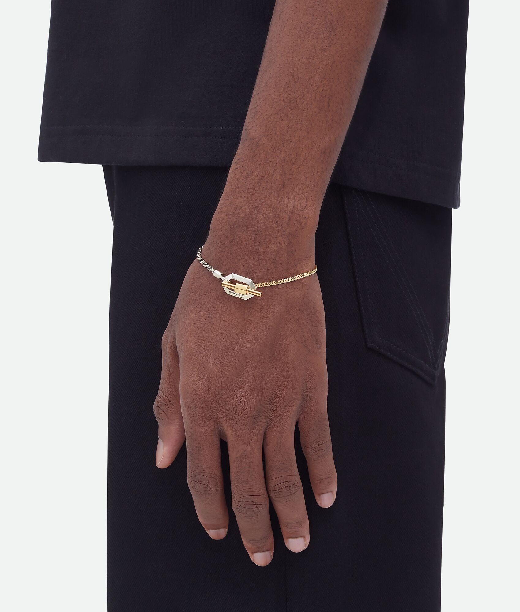 Bottega Veneta o1n1vont0325 Size: OS / Facet Chain Bracelet in Silver/Gold Size ONE SIZE - 2 Thumbnail