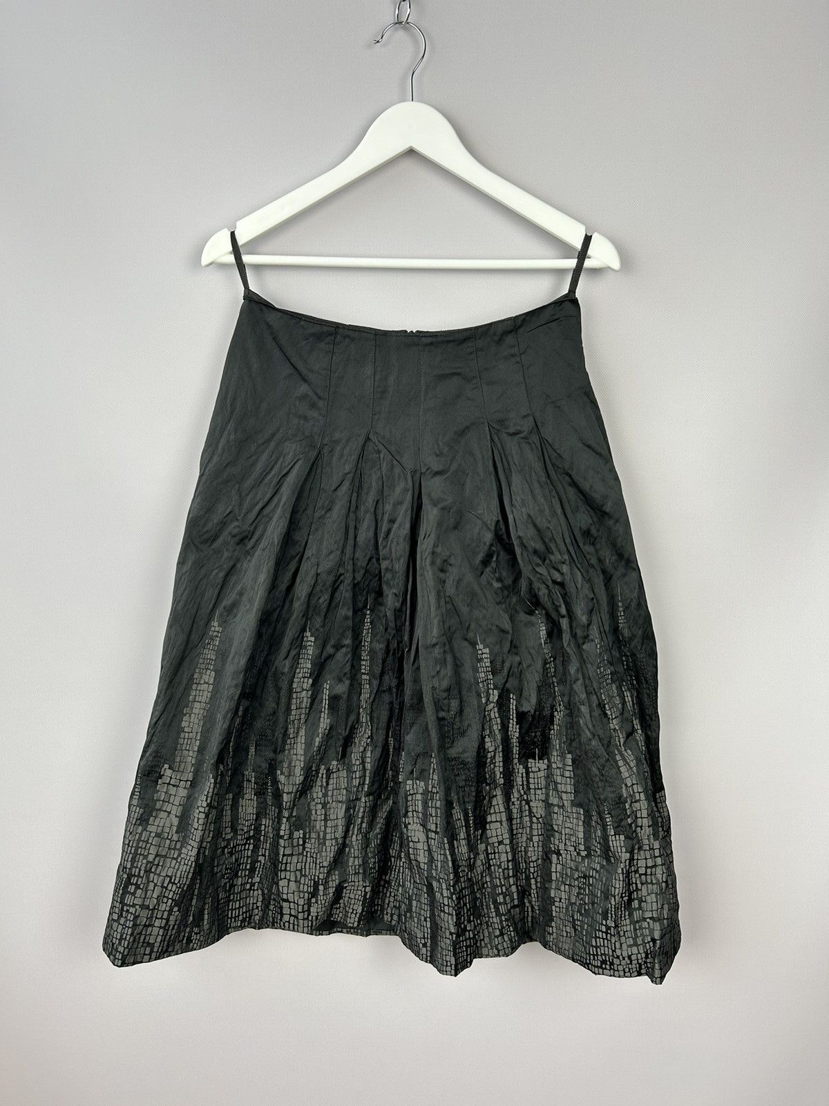 Annette Gortz × Designer Annete Gortz Black Grey City Print Pleated Skirt Size 36 Size 28" / US 6 / IT 42 - 8 Thumbnail