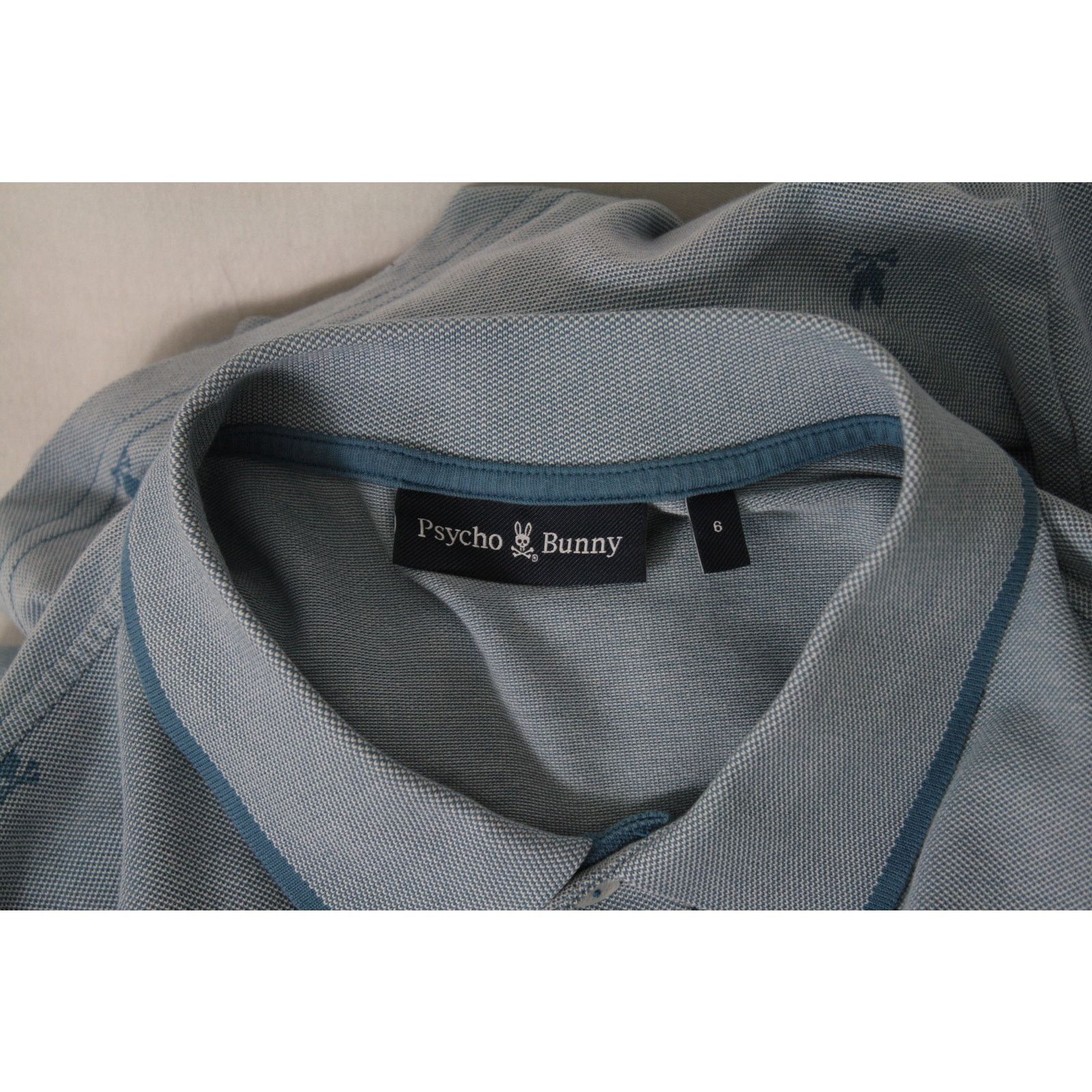 Psycho Bunny Psycho Bunny All Over Print Polo Shirt Blue Tail Crest 6 Size US L / EU 52-54 / 3 - 6 Thumbnail