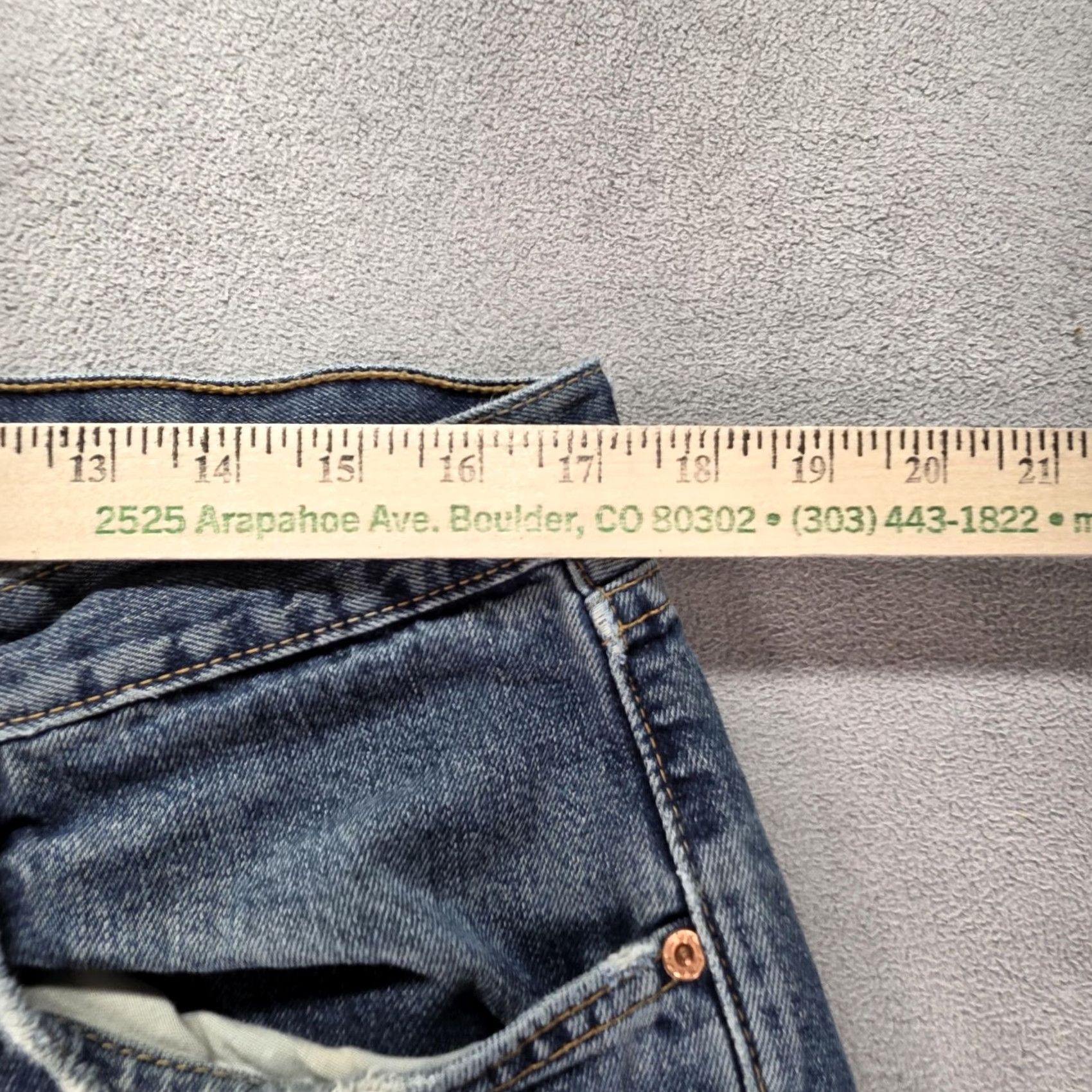 Levi's Levis 542 Jeans Mens Blue Med Wash Relaxed Belt Buckle Back Patched 34x28 Denim 500 Series Straight Regular Size US 34 / EU 50 - 3 Thumbnail