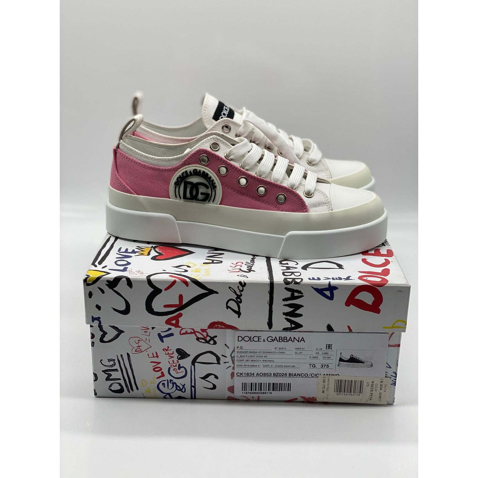 Dolce & Gabbana Dolce & Gabbana Portofino Canvas Sneakers sz. 37.5 EU Size US 7.5 / IT 37.5 - 9 Thumbnail