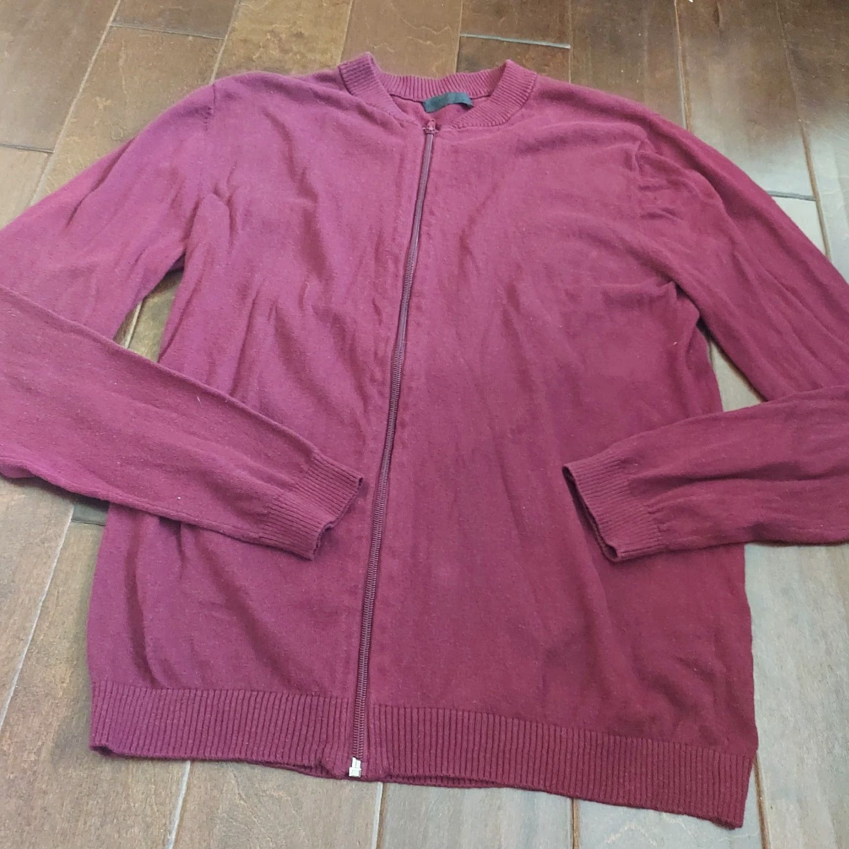 Asos ASOS Jacket Men Zip Up Burgundy XL Size Regular Red Outdoor Fall Spring Summer Winter Travel Workwear Casual Size US XL / EU 56 / 4 - 3 Thumbnail