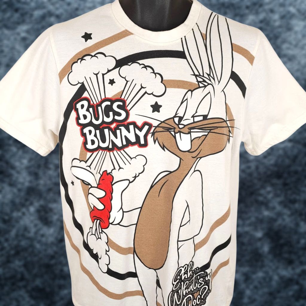 Southpole Southpole Bugs Bunny T Shirt Mens White 2000s Cartoon Looney Tunes Whats Up Doc Crew Neck Short Sleeve Graphic Print Size M Mens Size US M / EU 48-50 / 2 - 1 Thumbnail