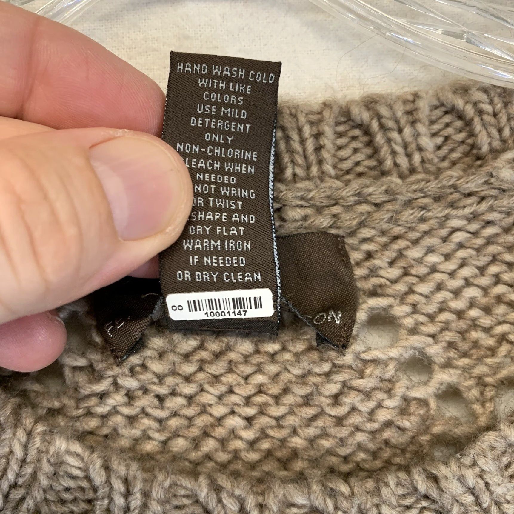 Vintage VINTAGE Fenn Wright Mason Women’s Sweater Dress Open-Knit Wool Acrylic Argyle Crew Neck Medium Beige Pullover Size M / US 6-8 / IT 42-44 - 7 Thumbnail