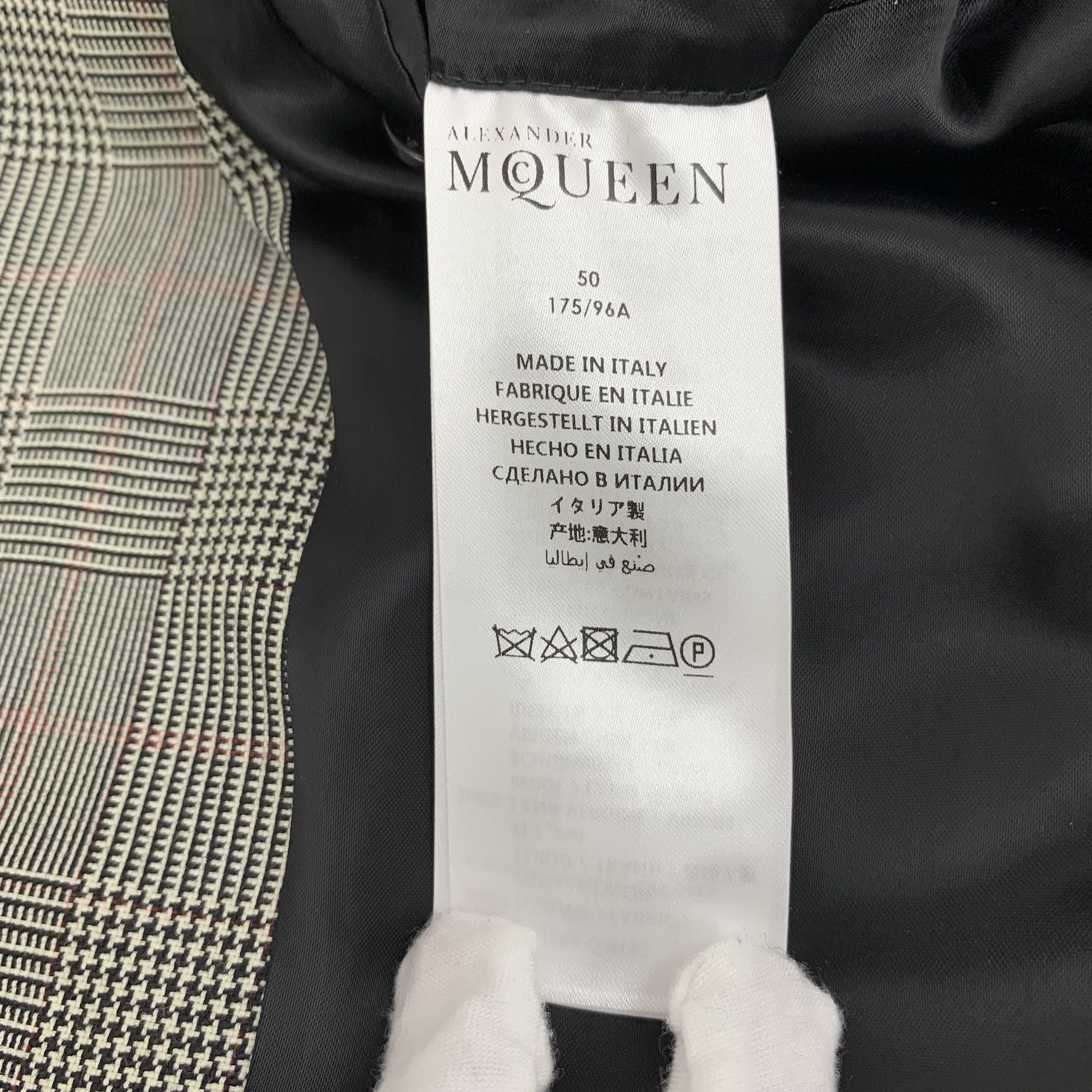 Alexander McQueen Alexander McQueen Grey Plaid Wool Coat (50 L) Size L / US 10 / IT 46 - 4 Thumbnail