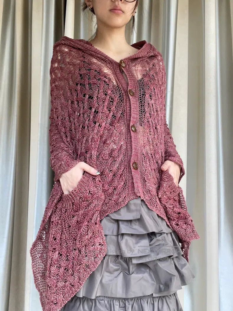 Vivienne Westwood Vivienne Westwood Knitted gray-pink hooded shawl Size M / US 6-8 / IT 42-44 - 1 Thumbnail
