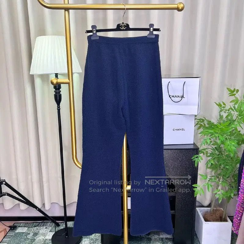 Chanel Chanel Blue Cotton Casual Pants for Women . Size 23" - 1 Thumbnail