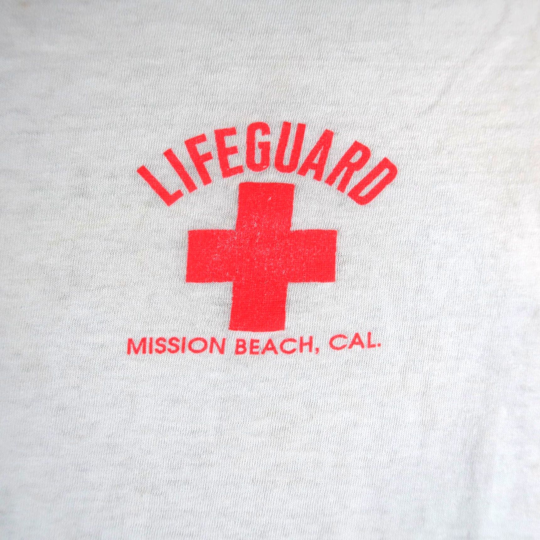 Fruit Of The Loom VINTAGE 90s T-Shirt Lifeguard Tough Job Somebody Gotta Do It Single Stitch Fruit of the Loom White Cotton Graphic Print Crew Neck Short Sleeve Men's L Size US L / EU 52-54 / 3 - 3 Thumbnail