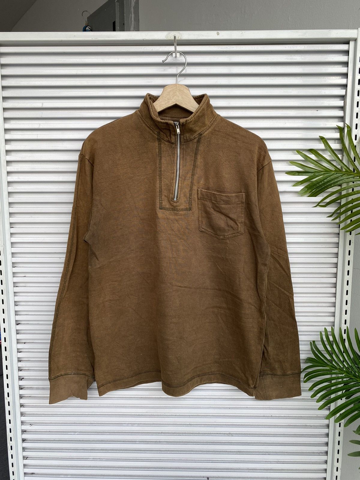 Japanese Brand Vintage PPFM Half Zipper Brown Sweater / Travis Flacko Scott Size US M / EU 48-50 / 2 - 2 Thumbnail
