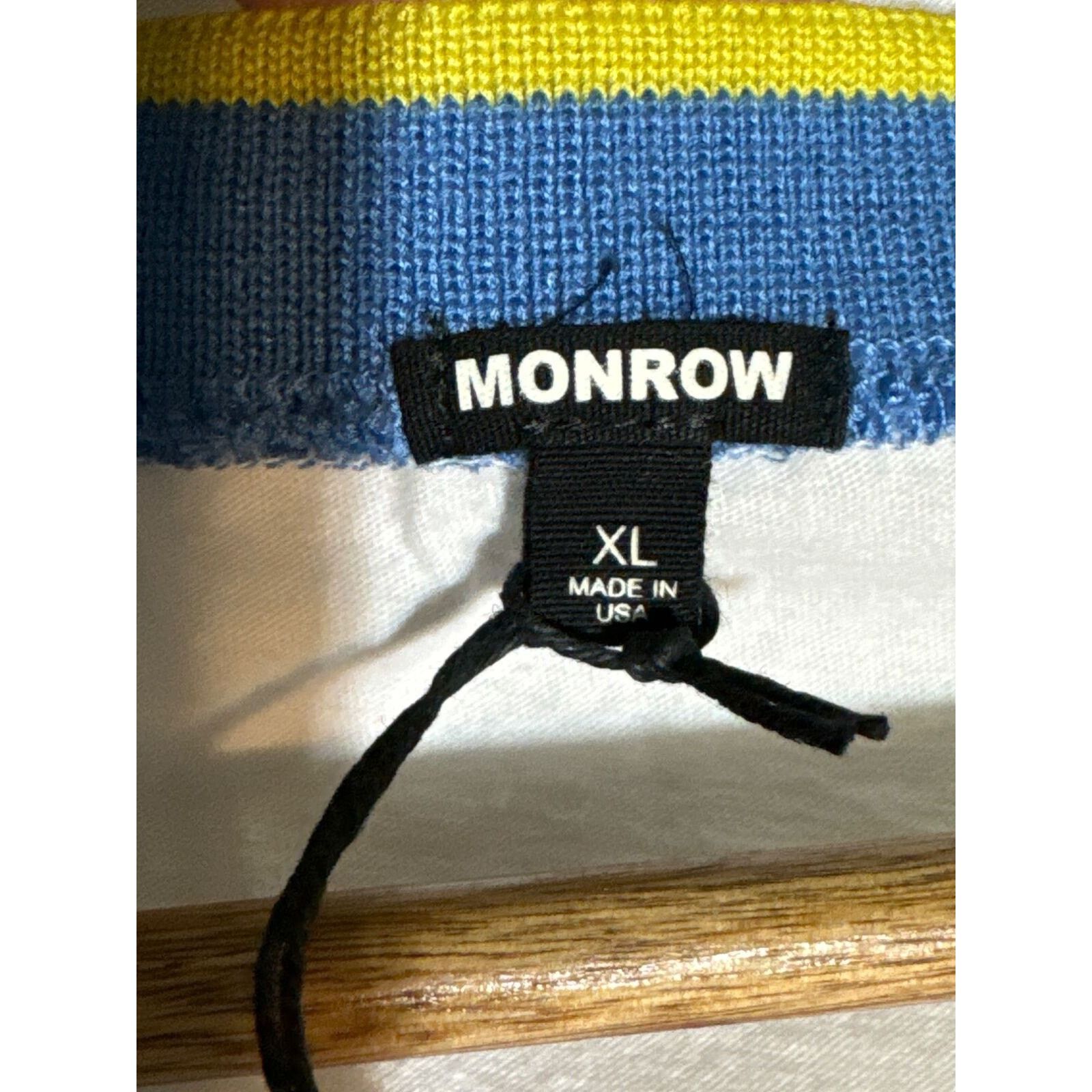 MONROW Monrow Tennis Tank White w/ Blue-Yellow Trim New XL Size XL / US 12-14 / IT 48-50 - 4 Thumbnail