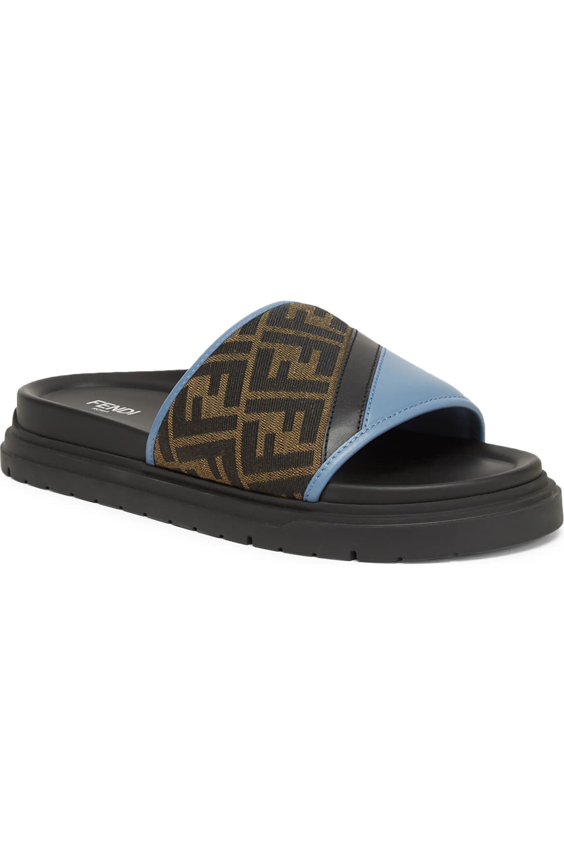 Fendi o1s1wg110226 Fendi Diagonal Slides in Brown/Black Size US 8 / EU 41 - 2 Thumbnail