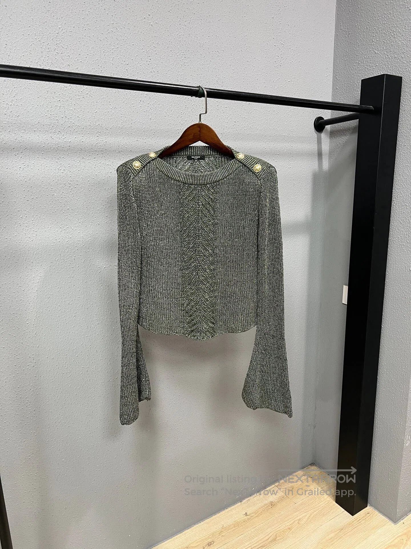 Balmain balmain knit long sleeve top with gold buttons. Size S / US 4 / IT 40 - 1 Thumbnail
