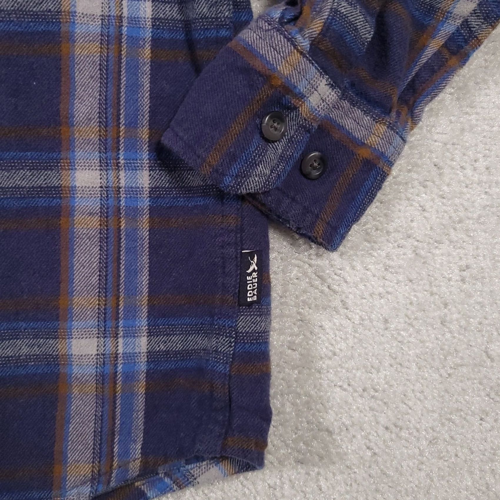 Eddie Bauer Eddie Bauer Flannel Shirt Mens Large Blue Plaid Long Sleeve Button Up Cotton Size US L / EU 52-54 / 3 - 5 Thumbnail