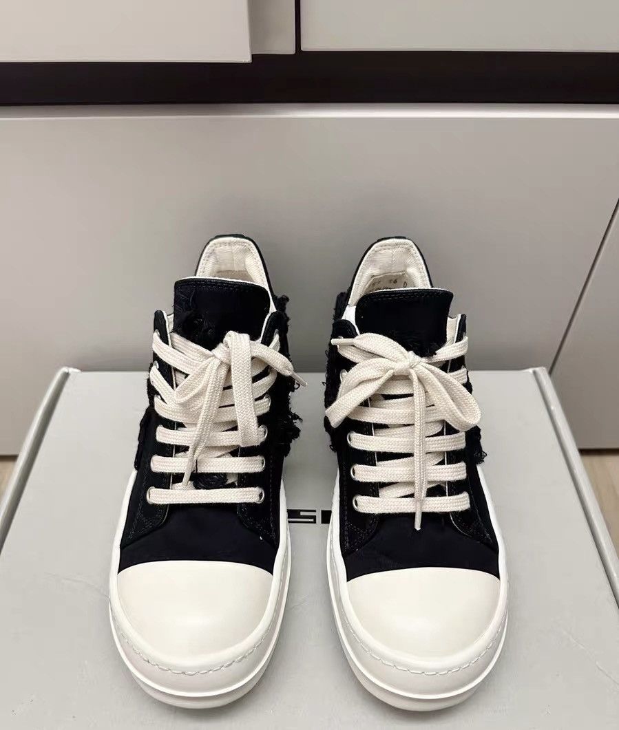Rick Owens Rick Owens DRKSHDW black and white low-top distressed Size US 6 / IT 36 - 4 Thumbnail