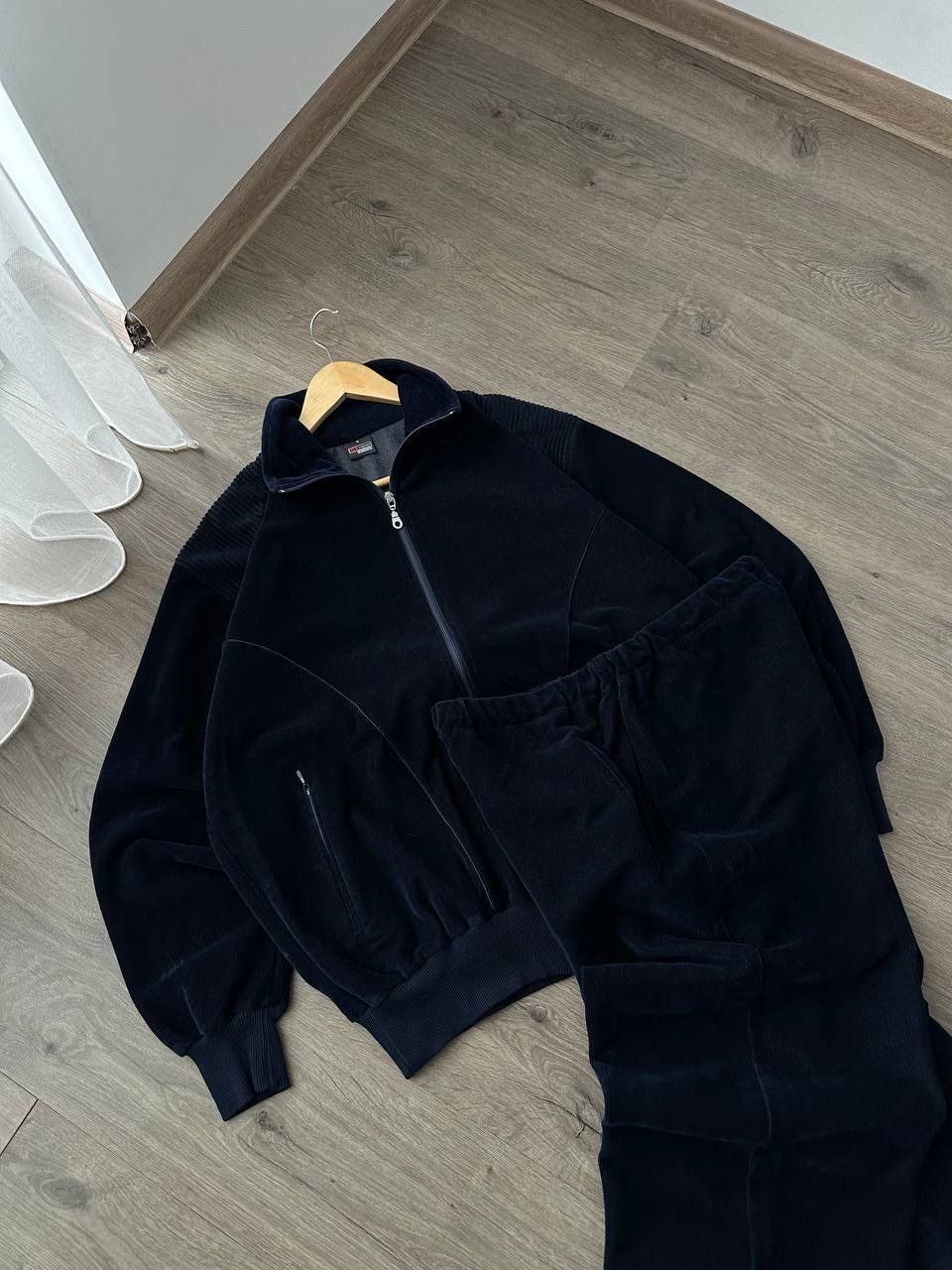 Vintage Vintage Japanese ISA Switzerland Blue Velvet Tracksuit Size 38R - 9 Thumbnail