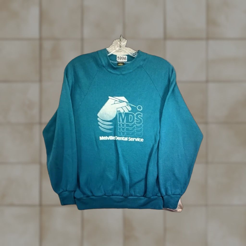 Jerzees VINTAGE 80s Sweatshirt Unisex Adults XS Light Blue Medical Graphic Pullover Crew Neck Fleece Size US XS / EU 42 / 0 - 1 Thumbnail