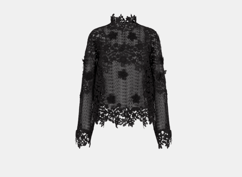 Dior o1w1db11225 421B15 Blouse with Stand Collar in Black Size M / US 6-8 / IT 42-44 - 1 Thumbnail