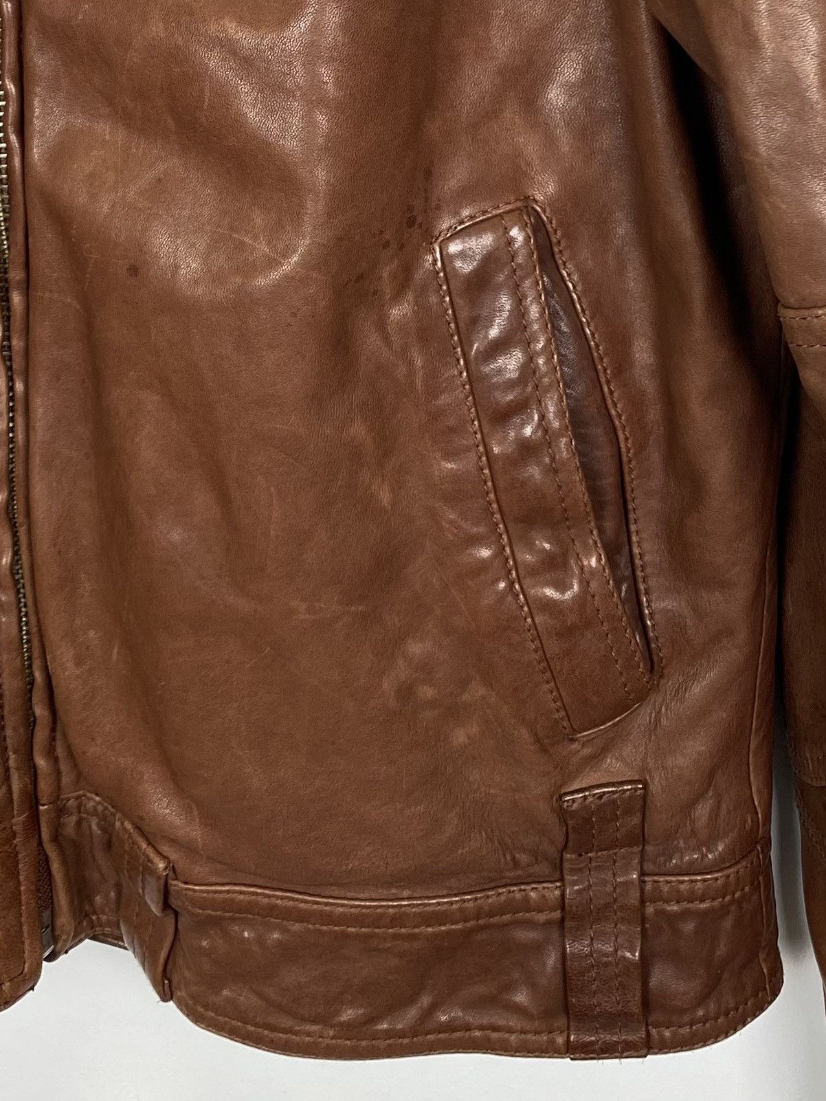 Other Vintage Oakwood Leather Jacket Brown Avant-Garde Japanese Size US L / EU 52-54 / 3 - 16 Thumbnail