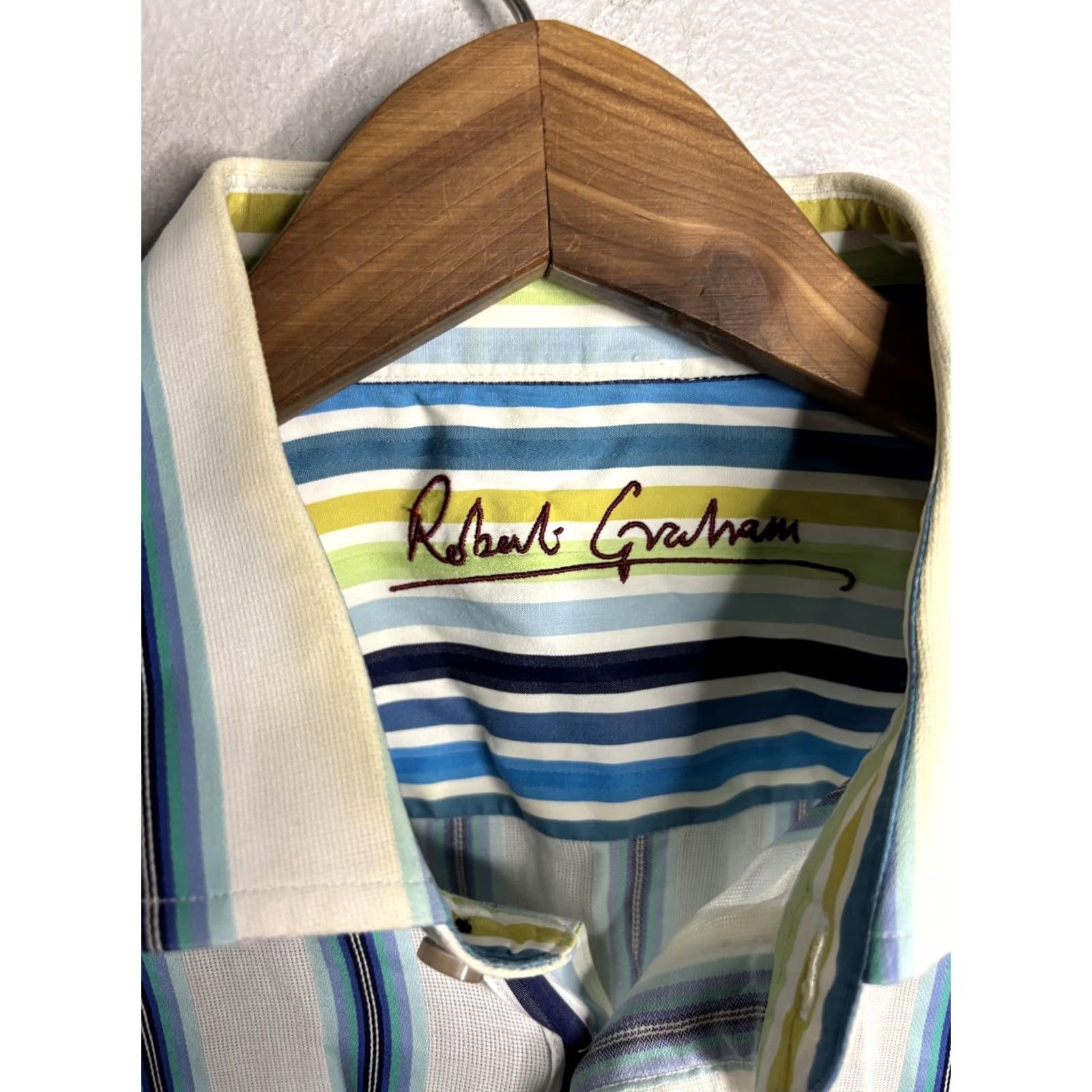 Robert Graham Robert Graham Shirt Mens Large Blue White Striped Button Up Long Sleeve Classic Size US L / EU 52-54 / 3 - 3 Thumbnail
