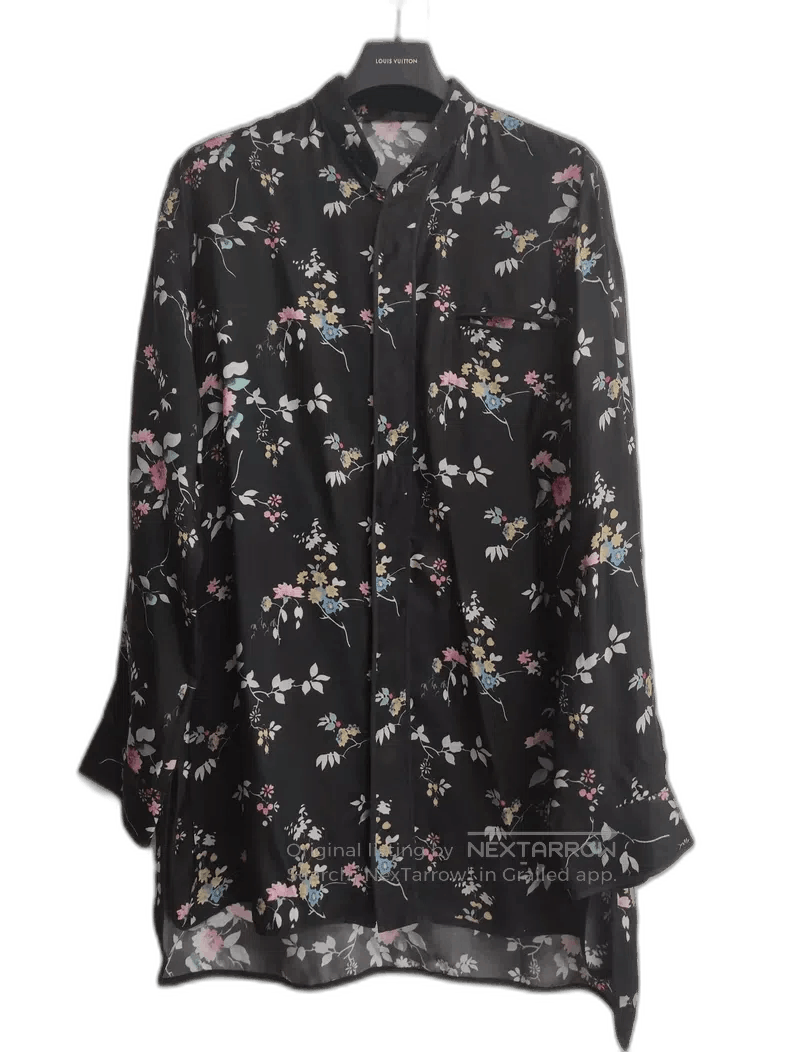 Haider Ackermann Stylish Black Floral Shirt by Haider Ackermann. Size US M / EU 48-50 / 2 - 1 Thumbnail