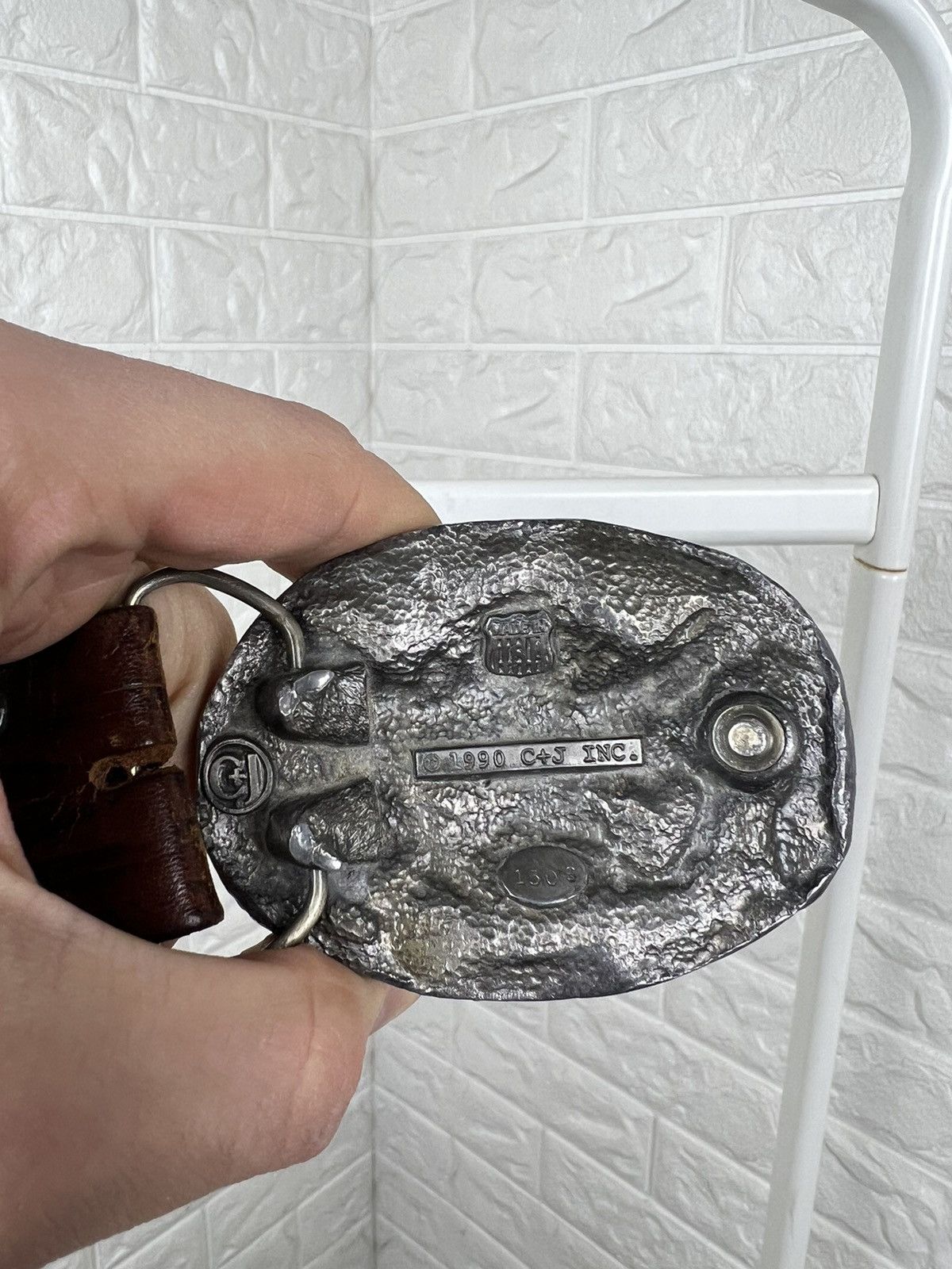 Leather × Vintage Usaf Stealth F-117a Nighthawk Aviation Bronze Belt Buckle Size ONE SIZE - 7 Thumbnail
