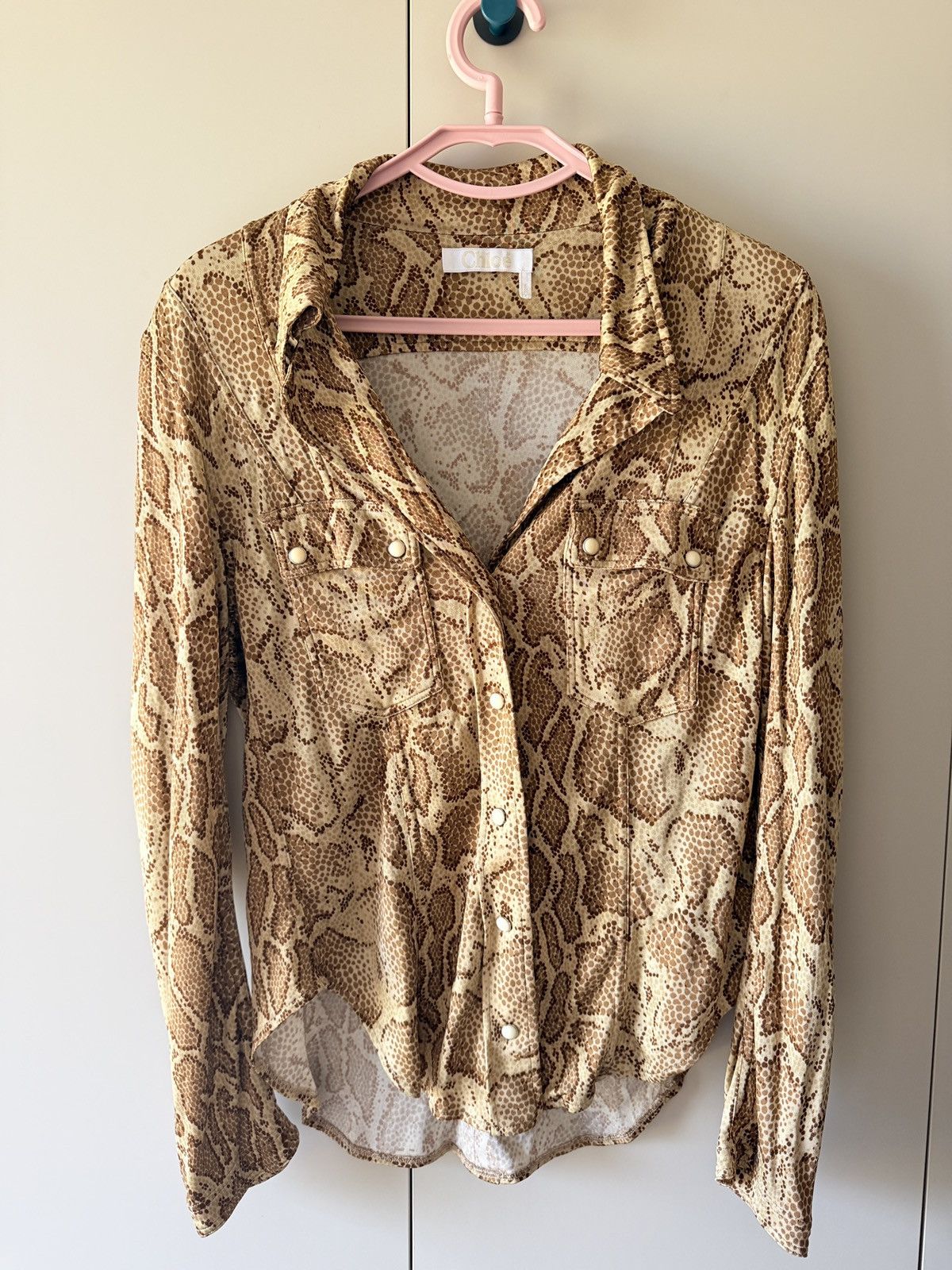 Chloe Chloé Snake Print Button-Down Blouse Size M / US 6-8 / IT 42-44 - 1 Thumbnail