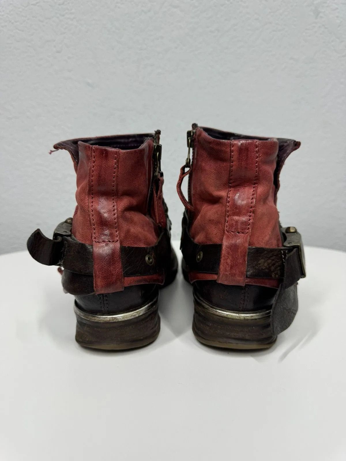 If Six Was Nine Vintage Leather Boots A S 98 Ankle Hight shoes Guidi Style Size US 7 / IT 37 - 8 Thumbnail