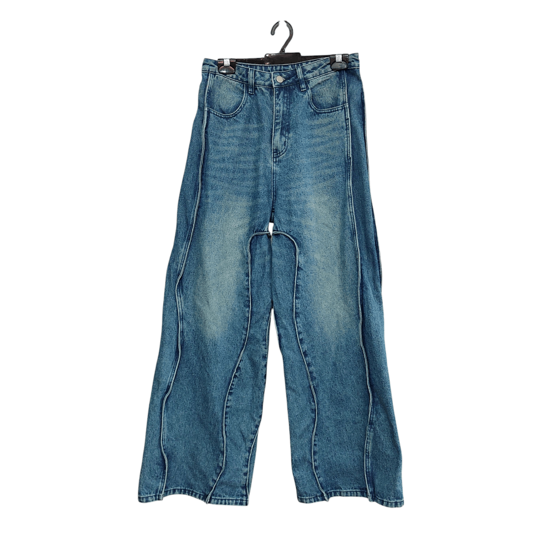 Beauty Beast Sensory Gardens Wide Leg Baggy Washed Denim Pants Size 28" / US 6 / IT 42 - 1 Thumbnail