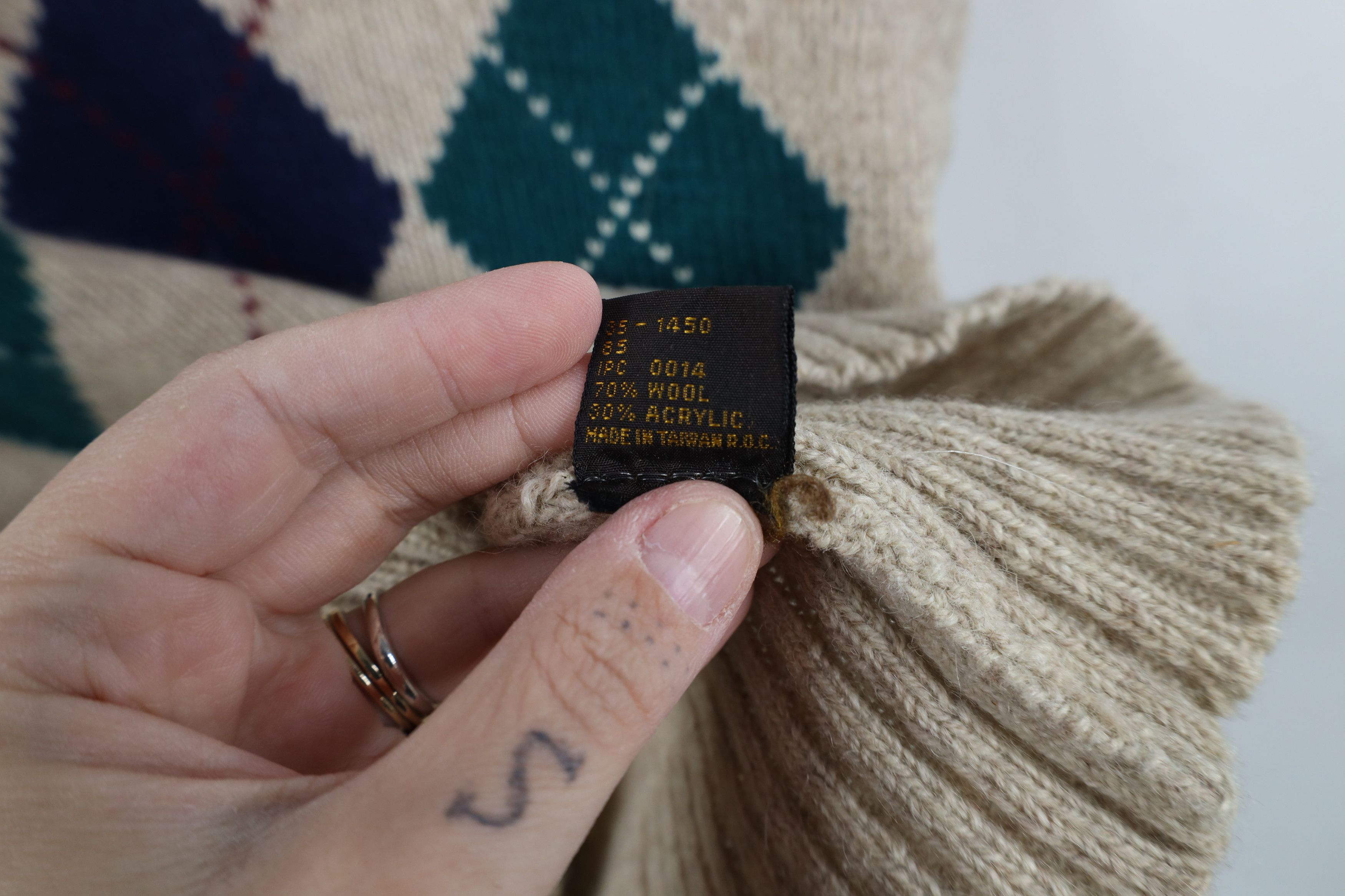 Vintage Vintage 70s Streetwear Argyle Diamond Knit Sweater Vest Size US XL / EU 56 / 4 - 8 Thumbnail