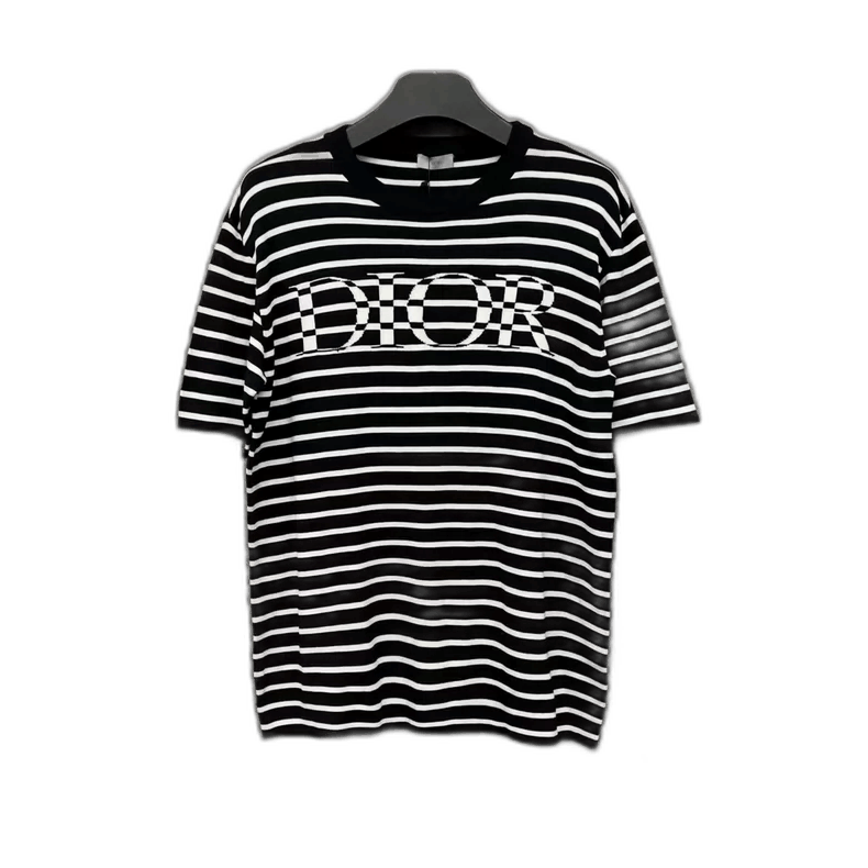 Dior Dior Striped Logo Short Sleeve Shirt-2506 Size US M / EU 48-50 / 2 - 1 Thumbnail