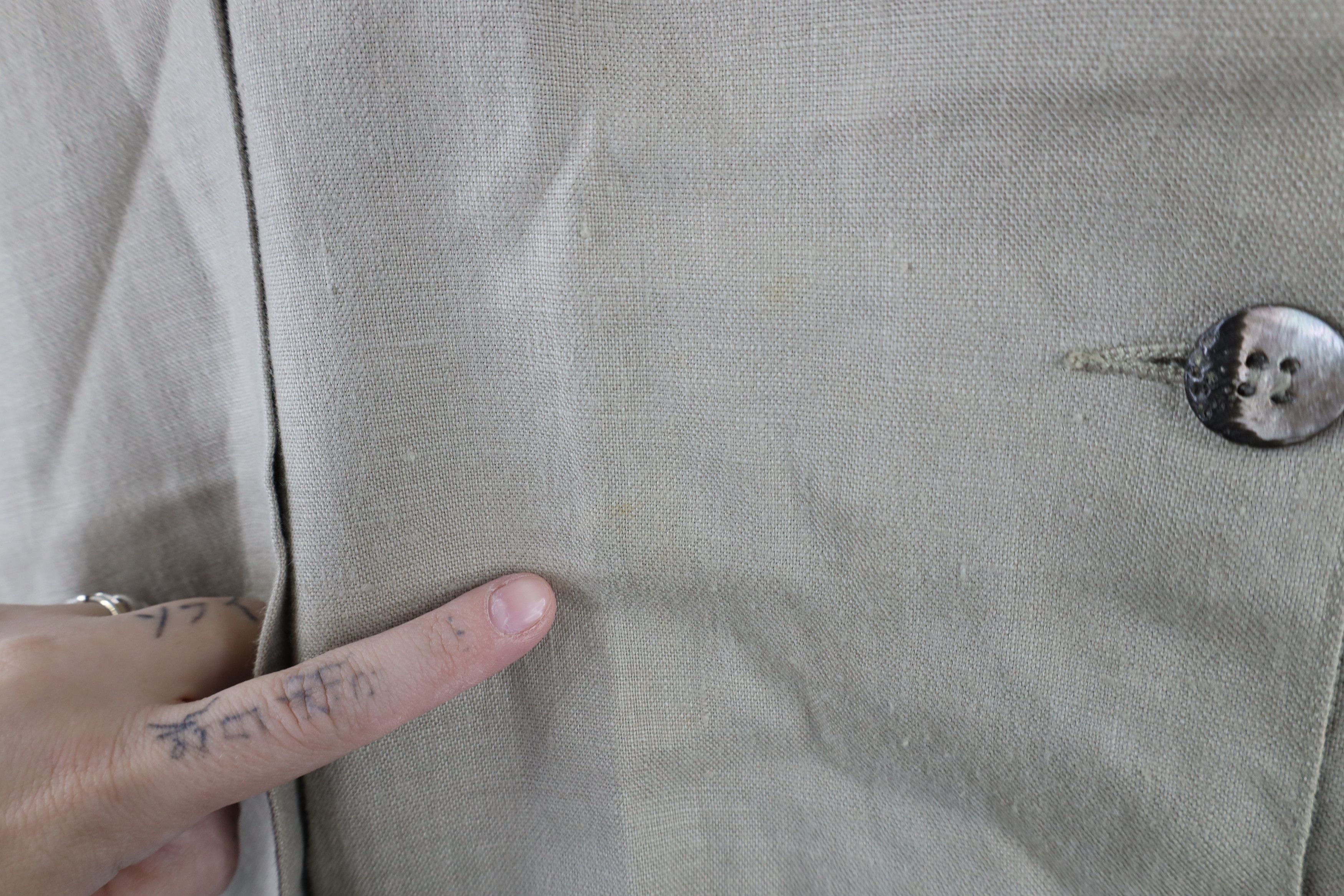 Esprit × Vintage Vintage 90s Esprit Linen Looped Collar Button Shirt Beige Size M / US 6-8 / IT 42-44 - 4 Thumbnail