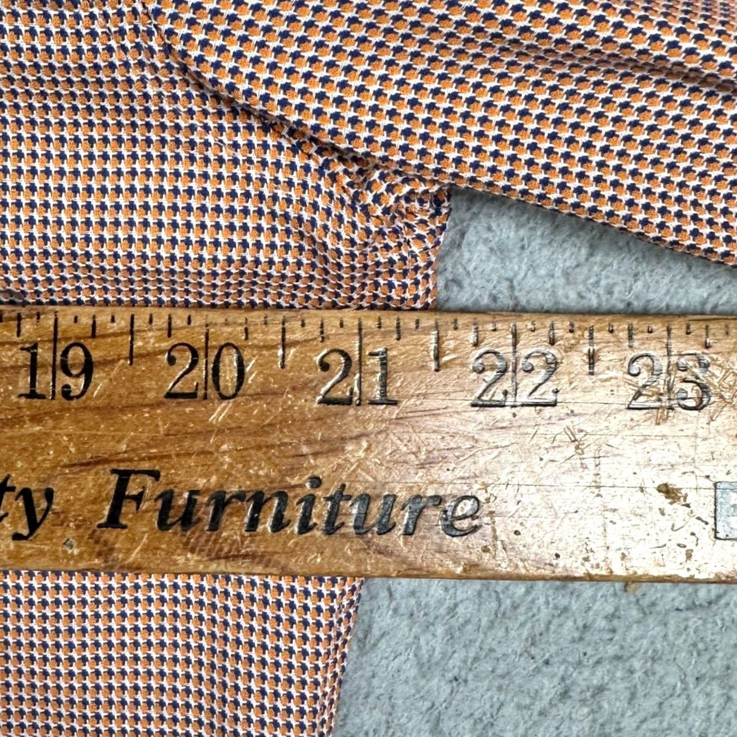 Scotch & Soda Scotch & Soda Shirt Mens Large Orange Blue Button Up Slim Fit Houndstooth Casual Size US L / EU 52-54 / 3 - 7 Thumbnail