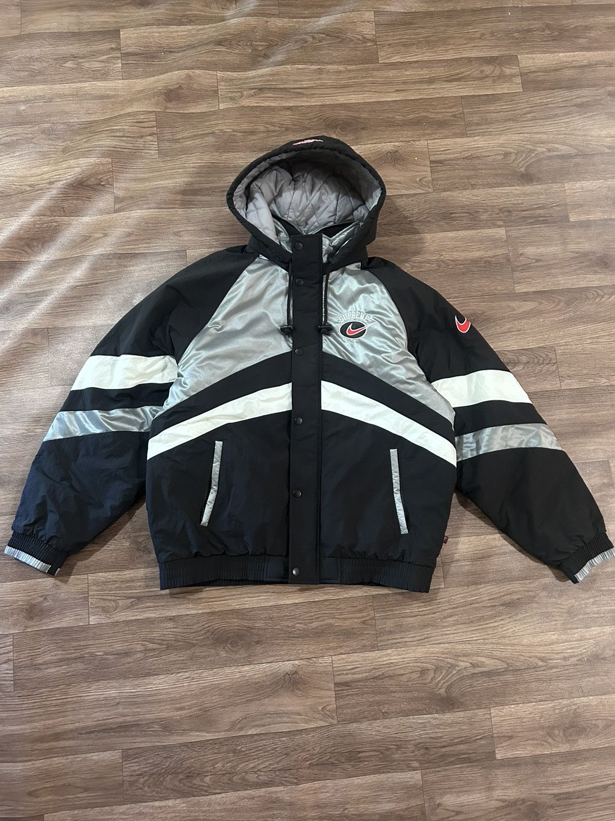Nike × Supreme Supreme Nike Hooded Sport Jacket Silver | Grailed