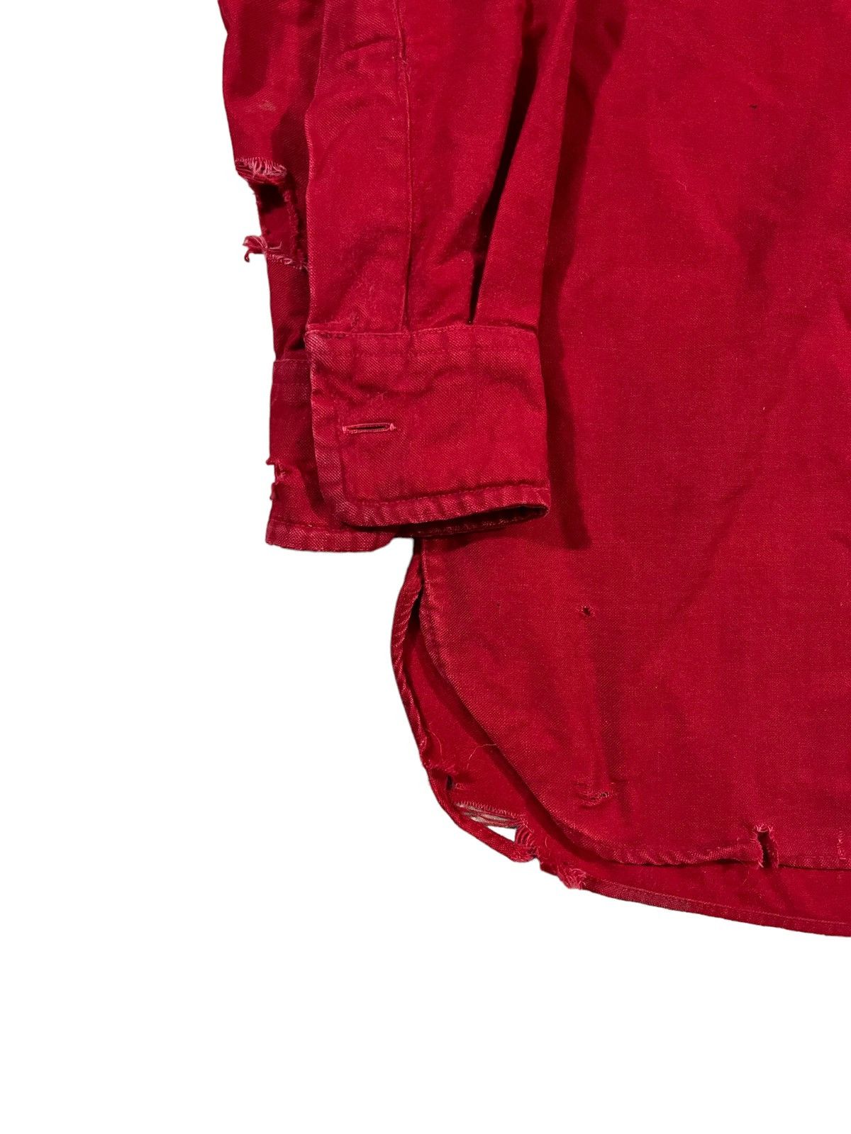 L.L. Bean Vintage 70s LL Bean Script Chamois Cloth Shirt Red Size US M / EU 48-50 / 2 - 4 Thumbnail