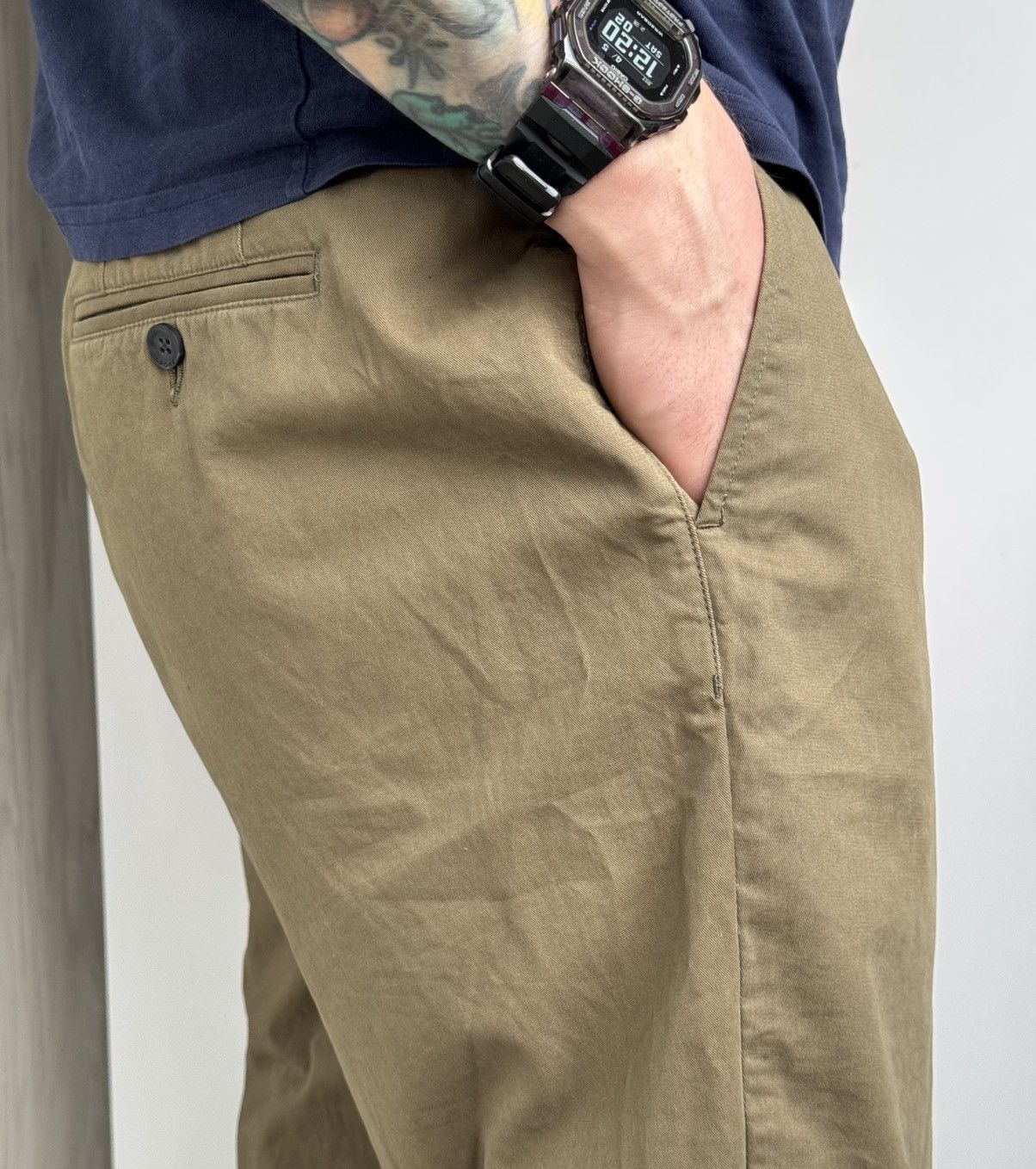 SPOKE Spoke Mens Chino Trousers Size 38 Build C Beige Straight leg Size US 38 / EU 54 - 3 Thumbnail