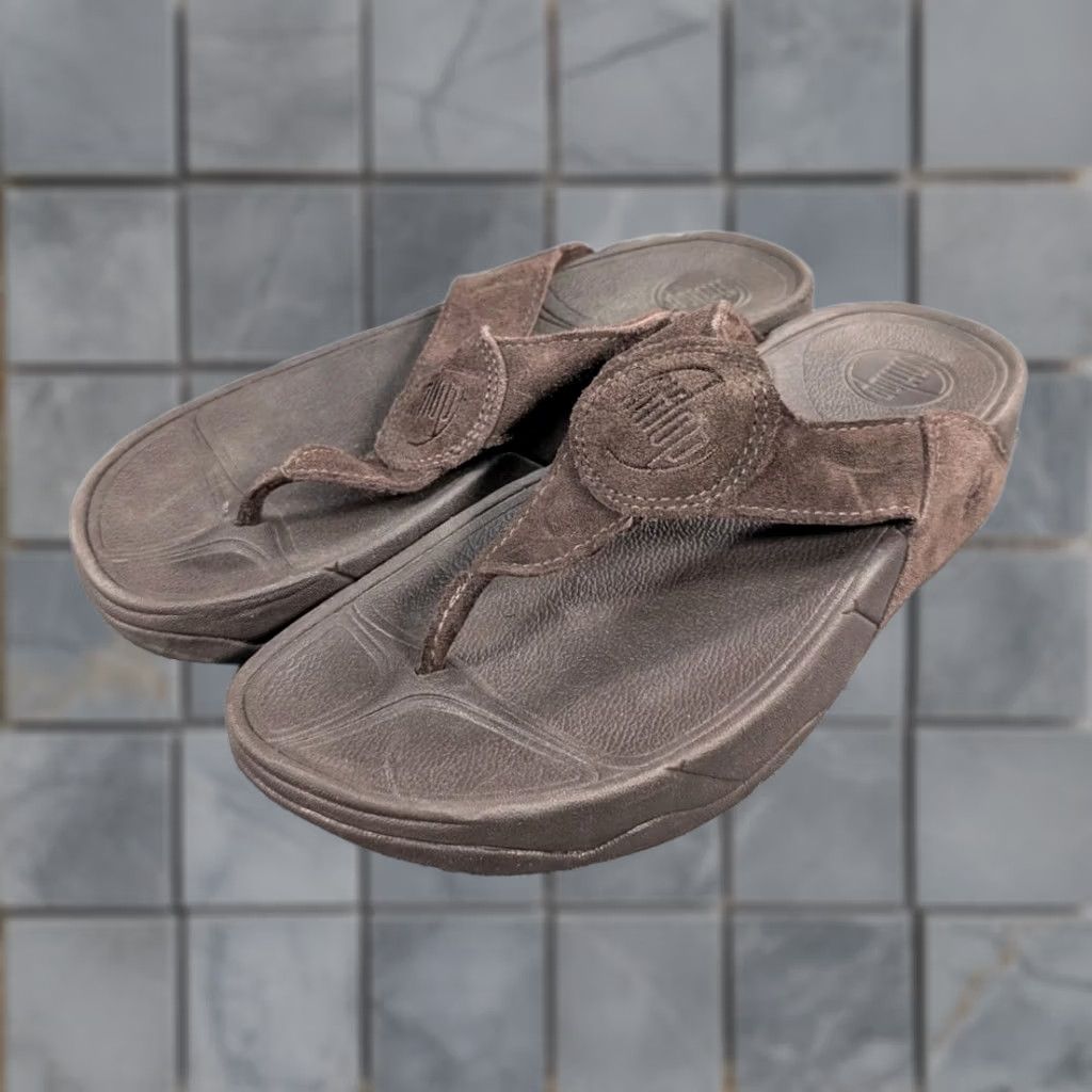 Vintage FITFLOPS WOMENS SANDALS 8 BROWN STYLE 026-030 OASIS Leather Thong Size US 8 / IT 38 - 1 Thumbnail
