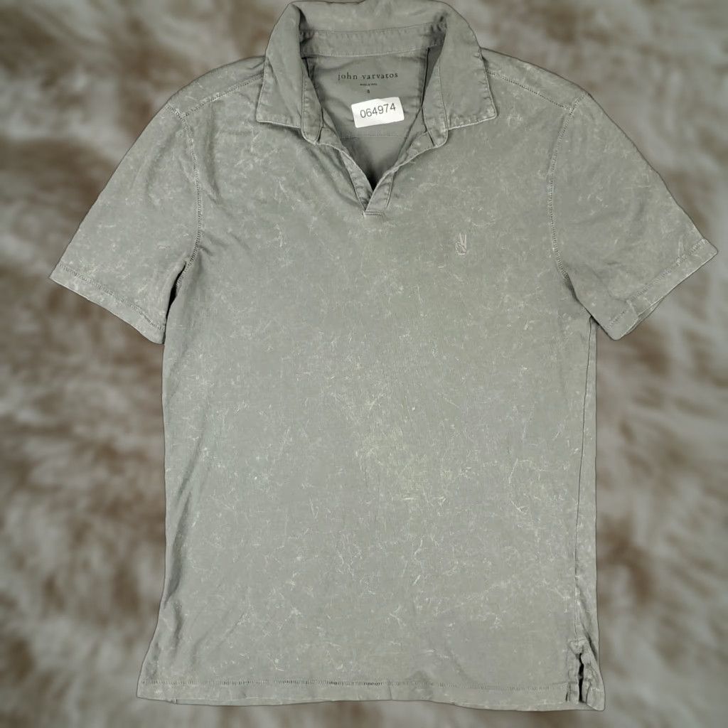 John Varvatos John Varvatos Polo Shirt Mens Size Small Gray Short Sleeve Collar Size US S / EU 44-46 / 1 - 1 Thumbnail