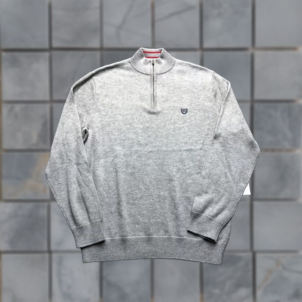 Chaps Chaps Sweater Mens Medium Gray Mock Neck 1/4 Zip Knit Pullover Logo Casual Size US M / EU 48-50 / 2 - 1 Thumbnail