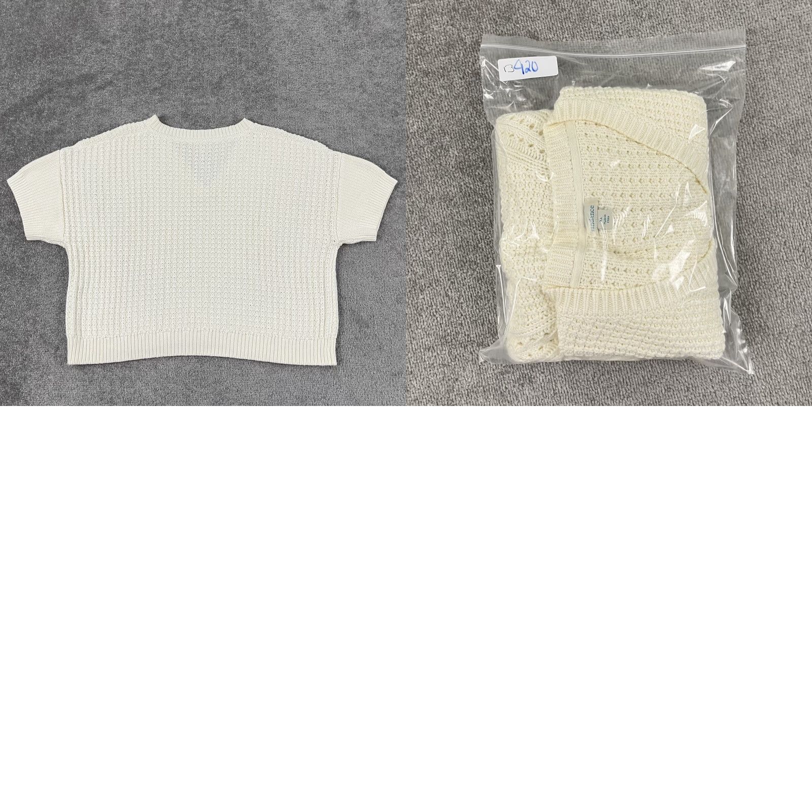 Vintage Sundance Sweater Womens XL White Chunky Knit Short Sleeve V-Neck Casual Retro Size XL / US 12-14 / IT 48-50 - 8 Thumbnail
